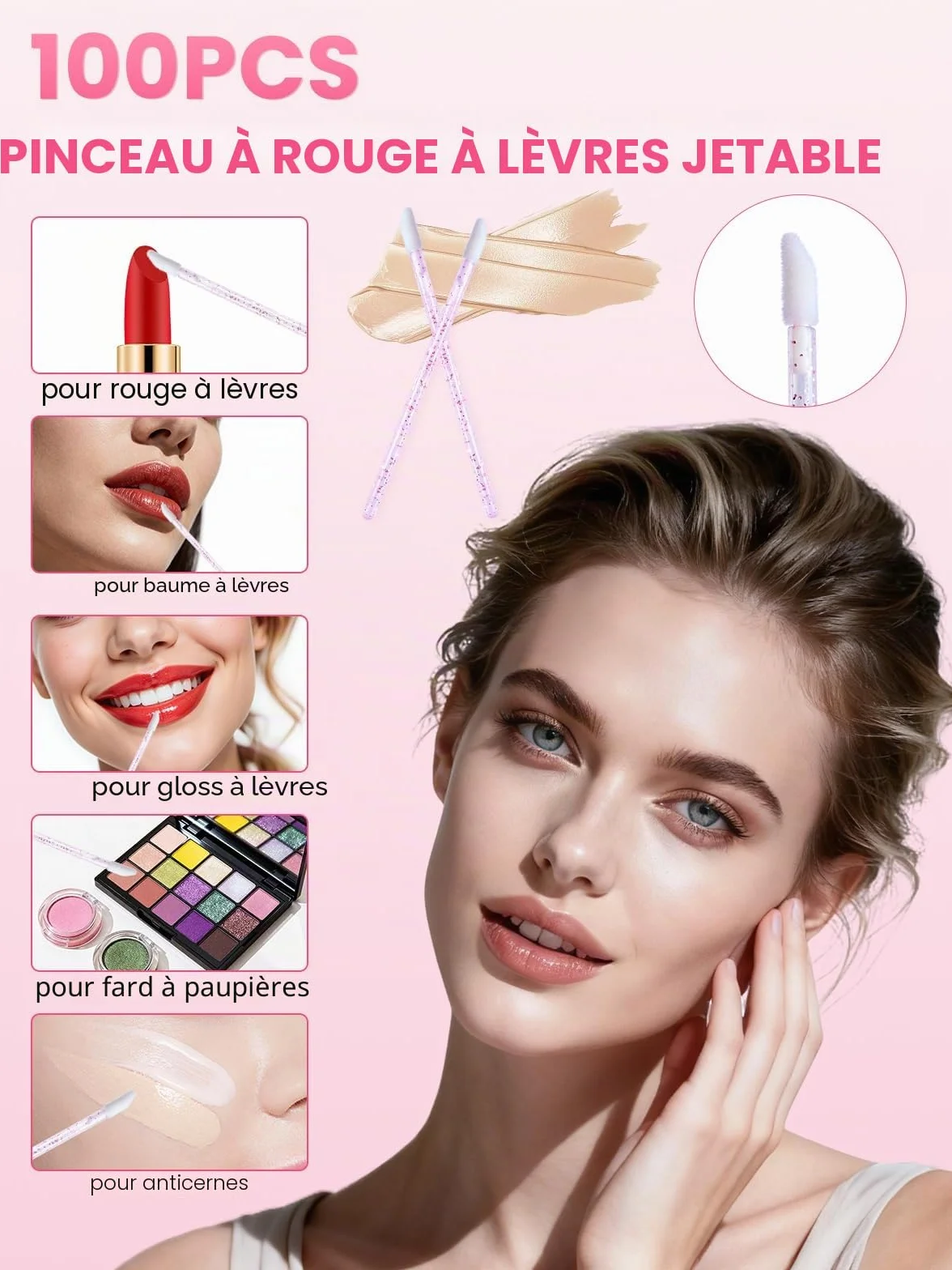 Jetables Cils Lèvres Brosses Nettoyage 302PCS Goupillon Cils Sourcil Micro Applicateurs