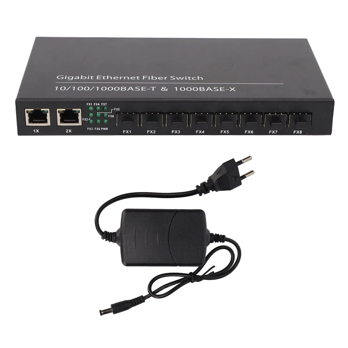 Convertisseur de Média Ethernet, Port Réseau RJ45 10/100/1000 M, Convertisseur de Média Fibre Optique SFP, émetteur-récepteur, Transmission Efficace, jusqu'à 120 Km (Prise UE)