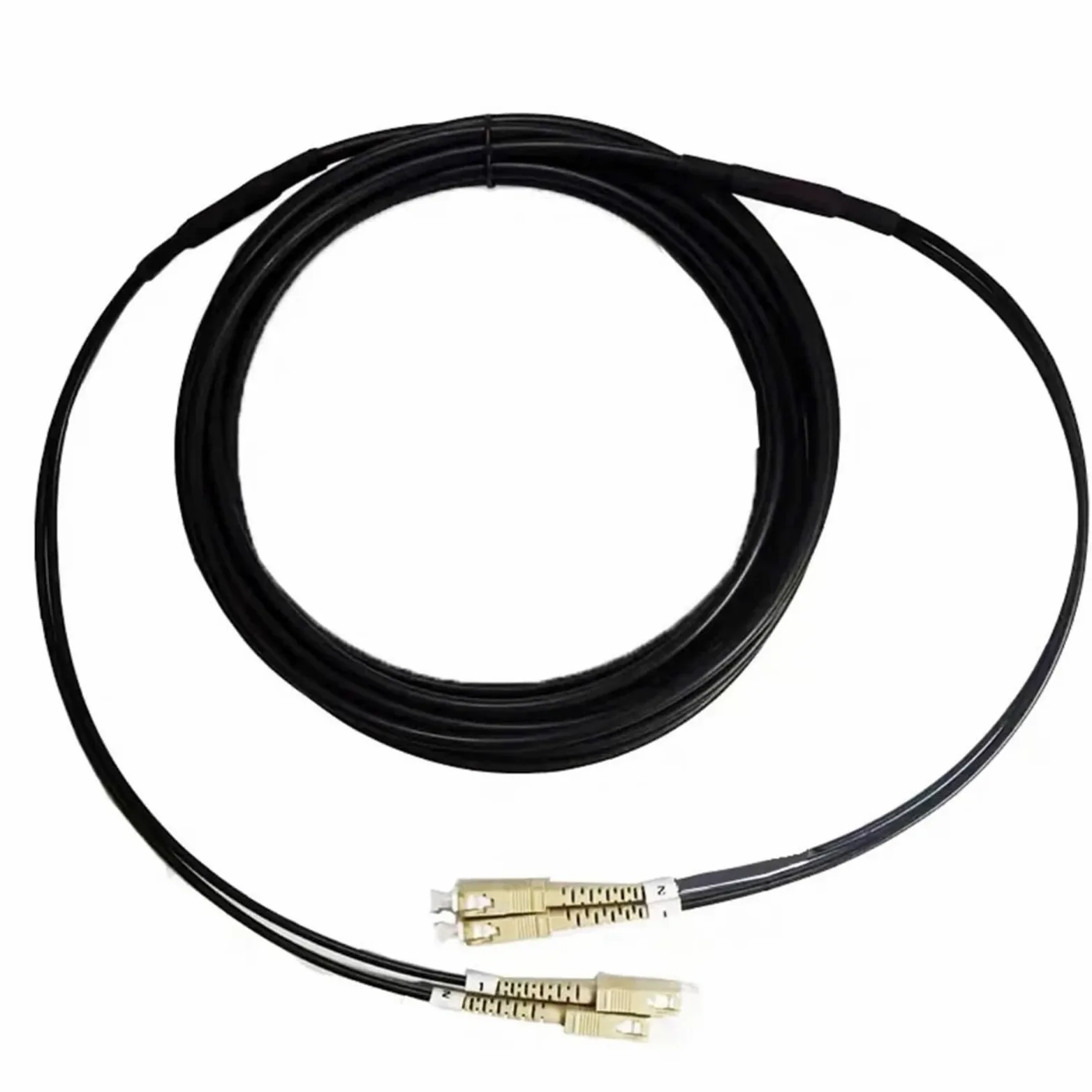 OM3 Cordon de raccordement en fibre optique blindée TPU 1 à 300 m 2 cœurs pour extérieur (120 m 1 pièce, ST-FC)