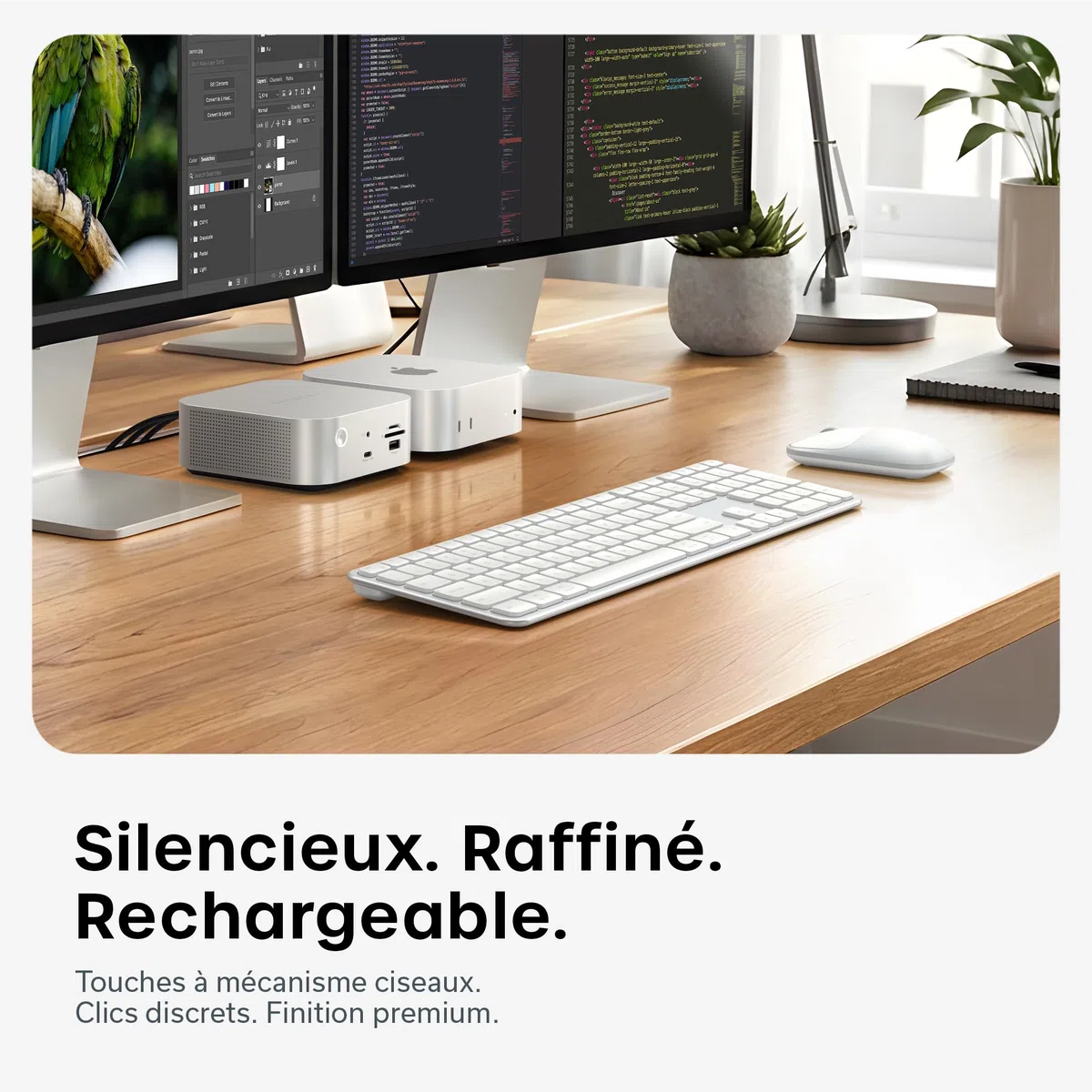 Satechi Combo Clavier et Souris sans Fil Slim CEX3, QWERTY US, Argent