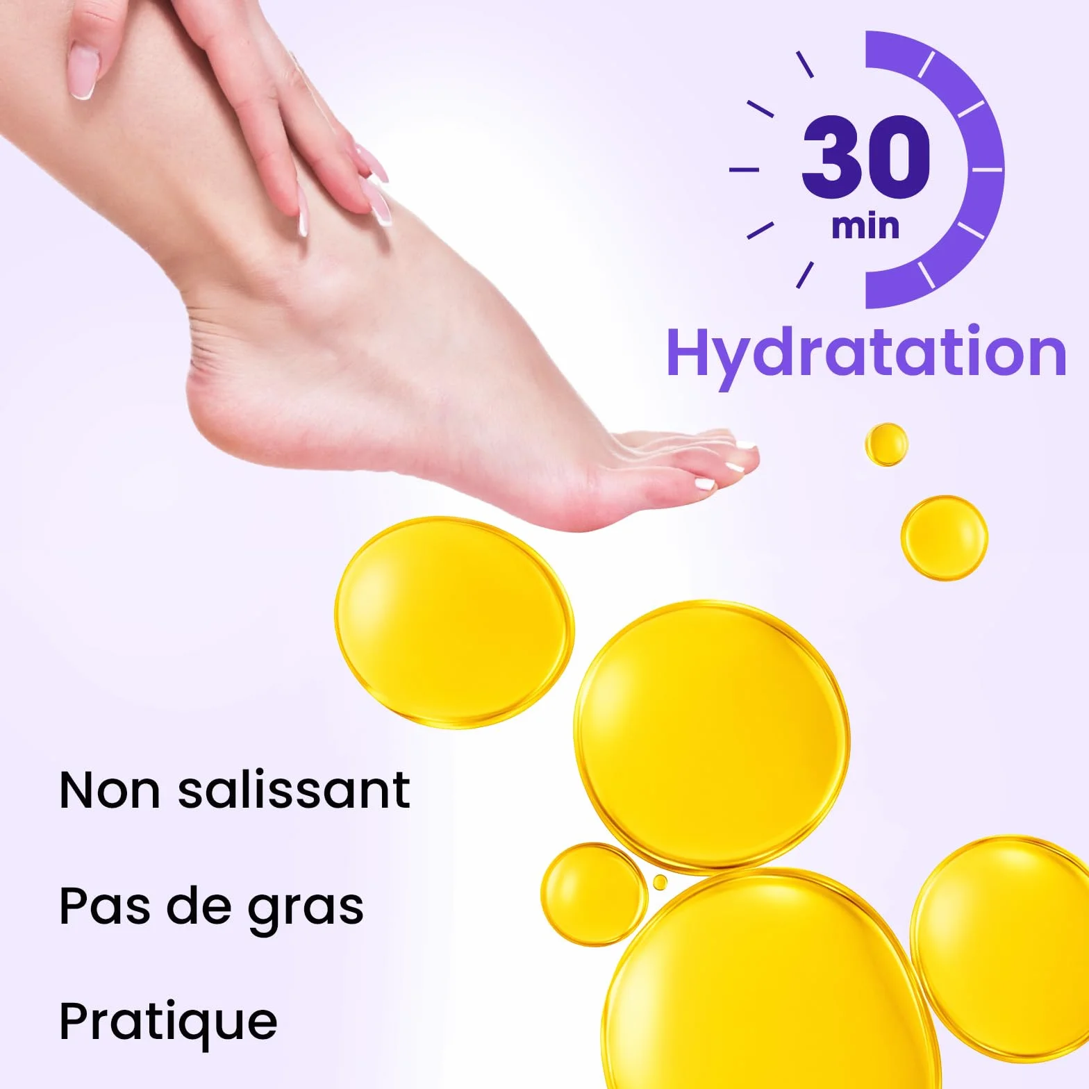 Masque Pieds Hydratant au Lavande, Beurre de Karité, Huile de Jojoba, Vitamine E – Soin pour Pieds Très Secs