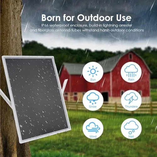 Extension WiFi Solaire Booster de Signal, Répéteur WiFi 2.4G avec Panneau Solaire 15W et Batterie 25000mAh, Longue Portée 328.1ft, Connectez 15 utilisateurs, pour Camping, RV