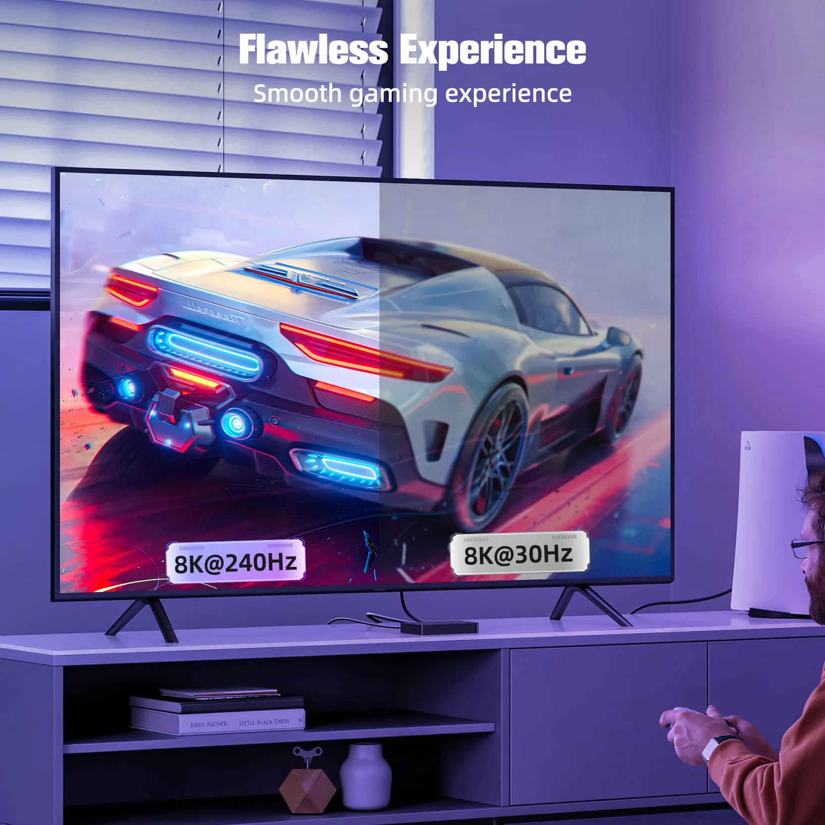 Câble DisplayPort 2.1 16K 1M 80Gbps Supporte 16K@60Hz 8K@120Hz HDR10 DSC 1.2a FreeSync G-Sync