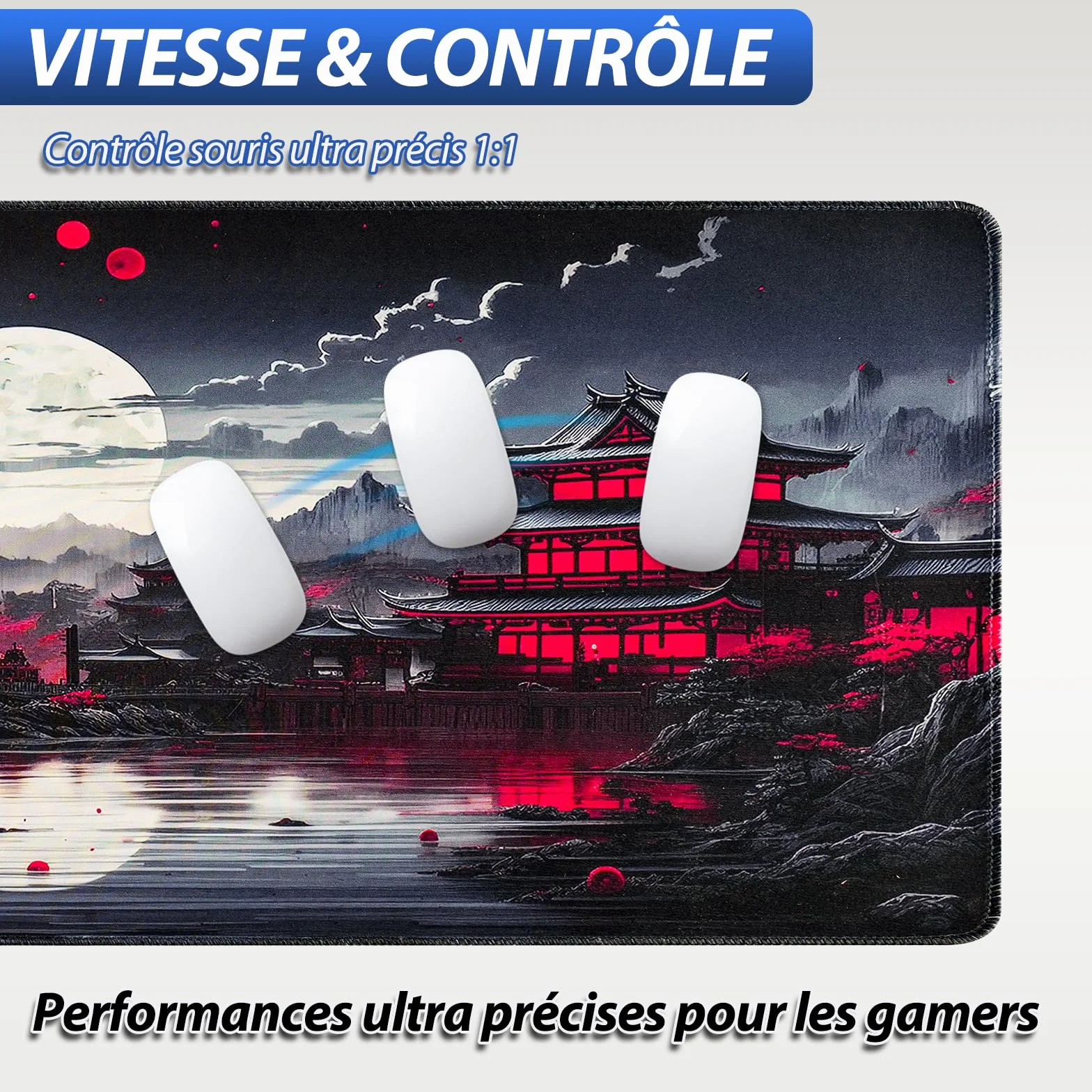 Niviy Tapis de Souris XXL 900x400mm Gamer Mouse Pad Bureau Antidérapant Bords Cousus