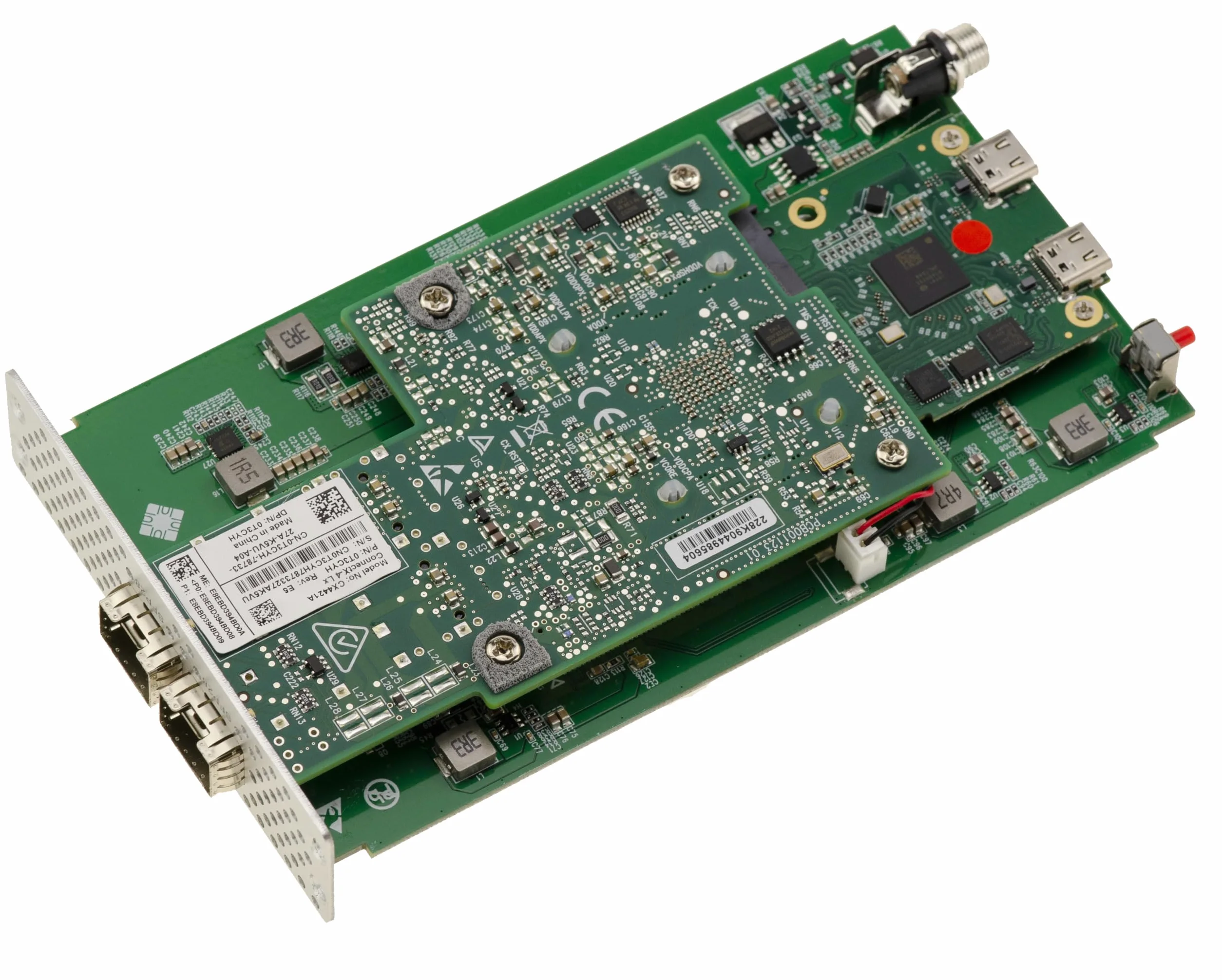 KALEA-INFORMATIQUE Cordon Thunderbolt USB4 40G vers 2 Ports SFP28 25G | Convertisseur USB4 ou Thunderbolt 3/4/5 vers fibre 25G SFP28 avec chipset Mellanox ConnectX-4Lx, chainage Daisy Chain