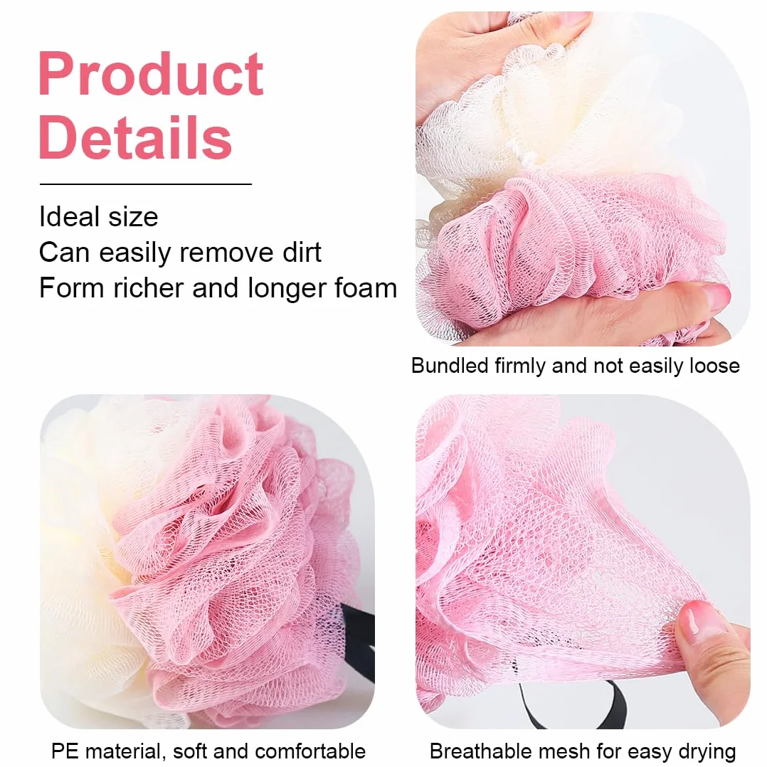 EBHO 2 Pièces Fleur de Douche Eponge Lavable Fleur de Bain