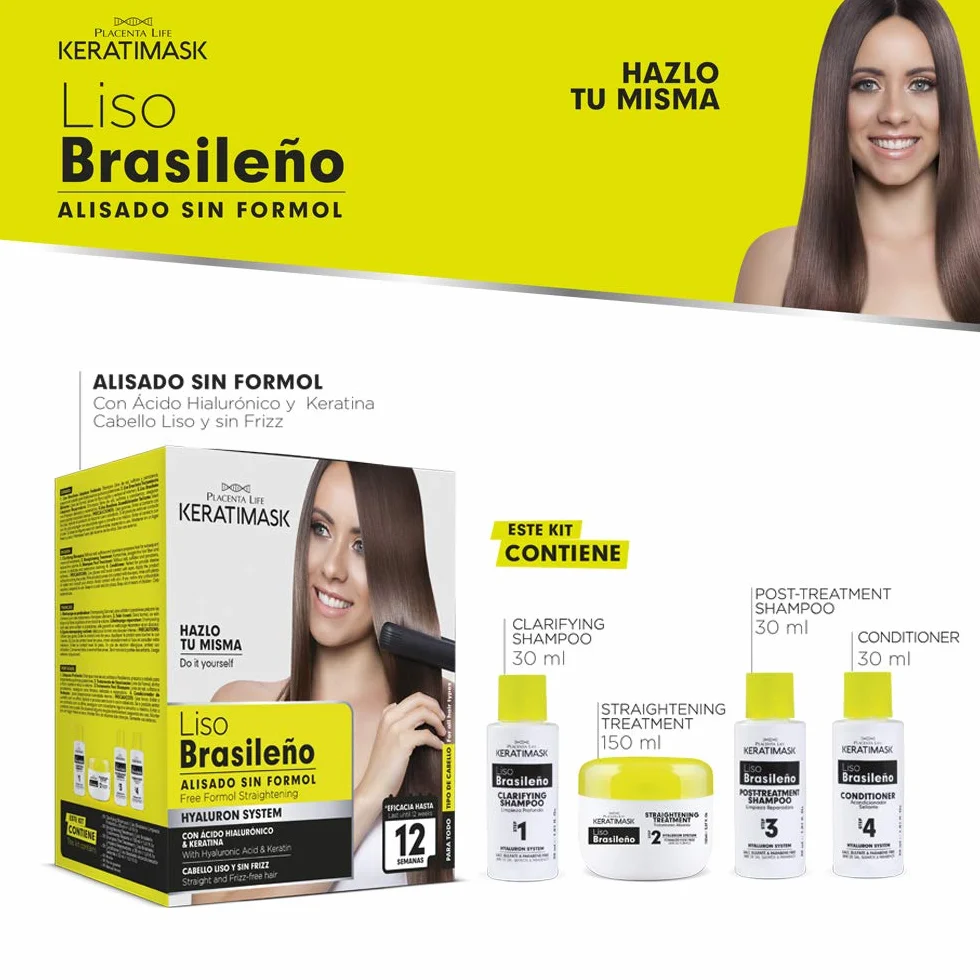 Kit de lissage brésilien Keratimask Be Natural, lot de 3 x 380 g