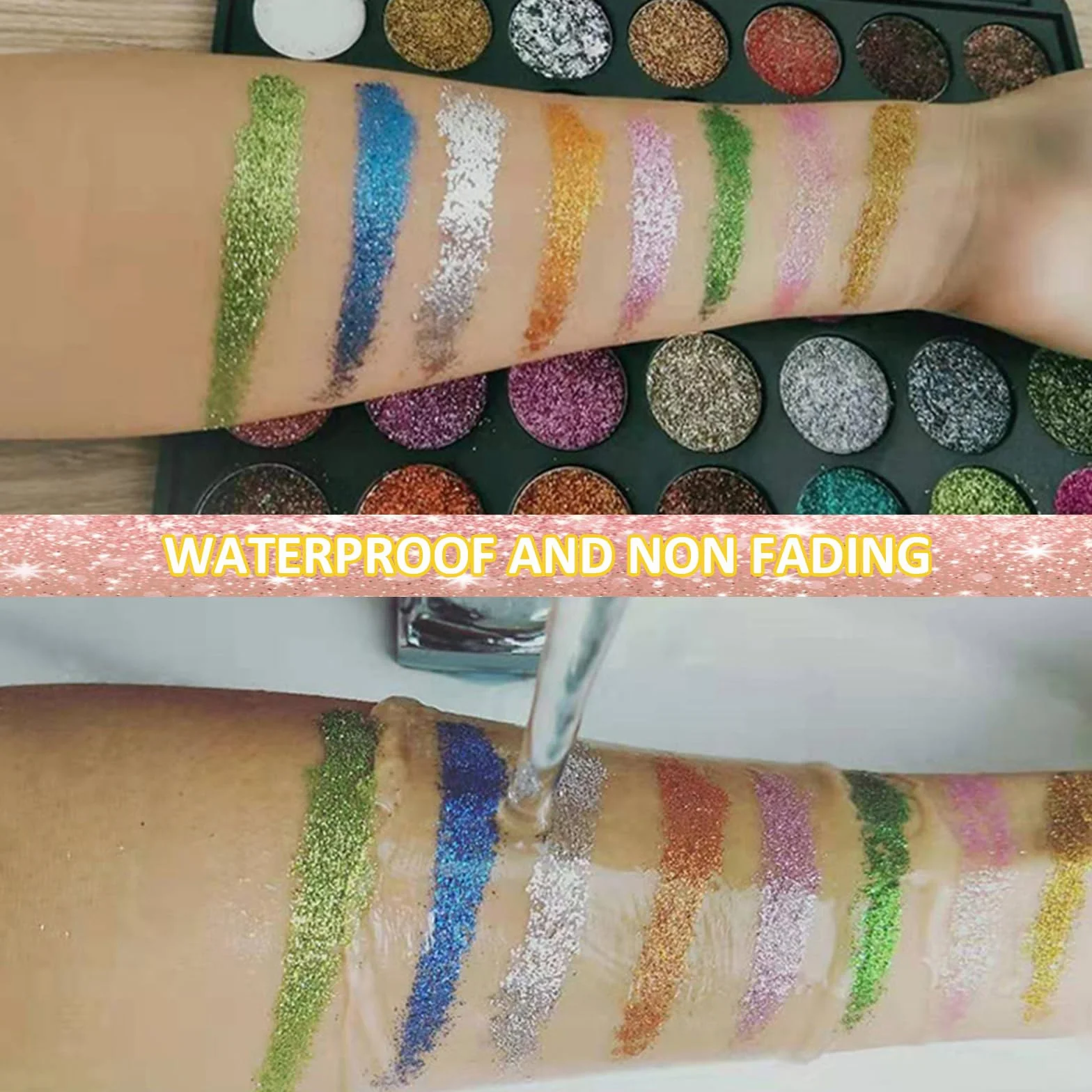 Palette Fard à Paupières Professionnel 35 Couleurs Glitter Yeux Longue Durée Scène