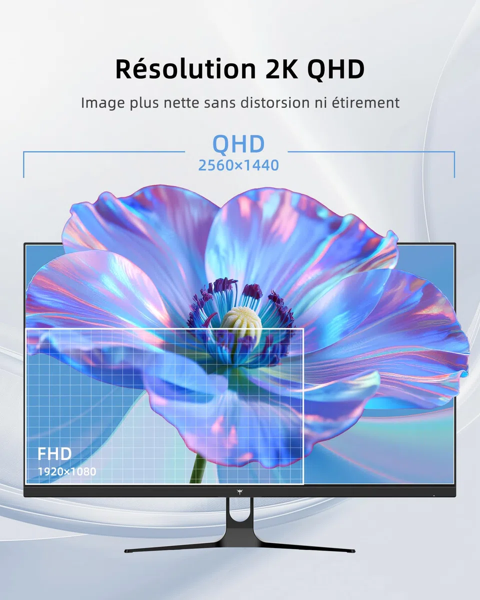 KTC Écran PC 32 Pouces, QHD 2K 2560×1440, 120 Hz OC, Blanc, Dalle IPS, 99% sRGB, 85% DCI-P3, ΔE<2, HDR10, Faible Lumière Bleue, VESA 100×100, HDMI, DP, pour Bureau, Design, Étude et Loisirs