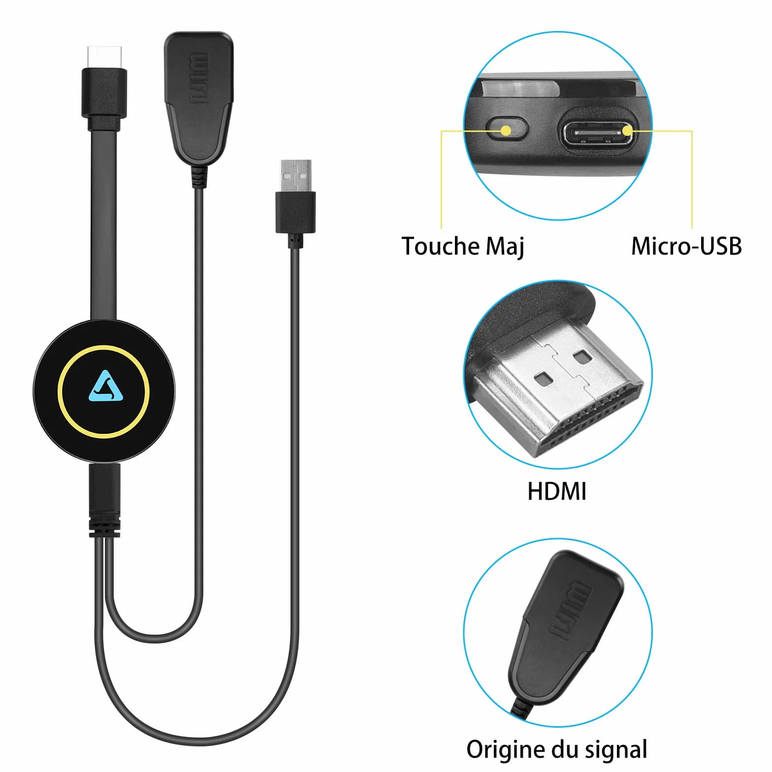 Adaptateur HDMI sans Fil 4K Miracast WiFi Dongle Compatible iPhone iPad Android