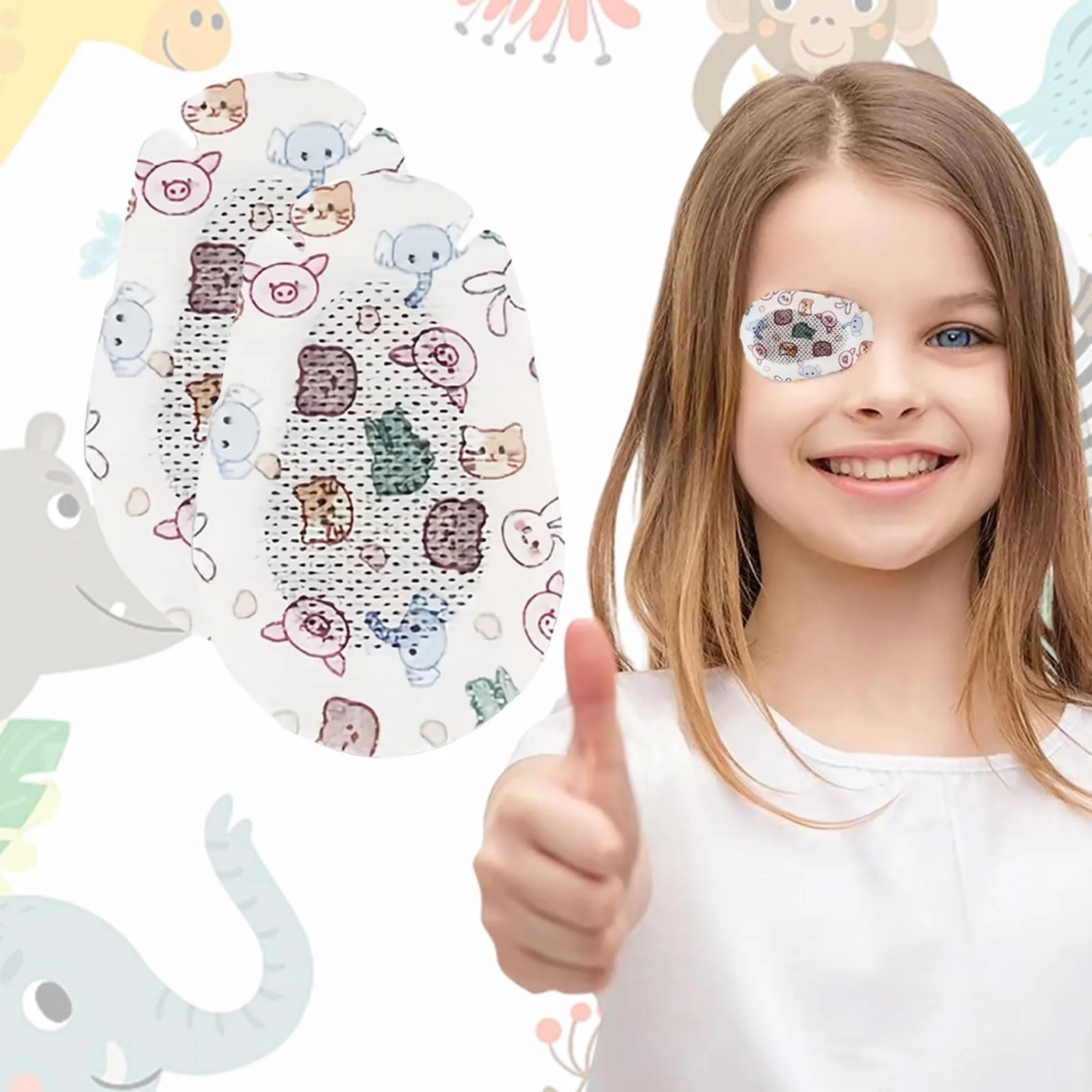 Pansements Oculaires pour Enfants et Adultes, 30 Pièces Patchs Adhésifs Respirants pour Traitement de l'Amblyopie (7,5x5cm)