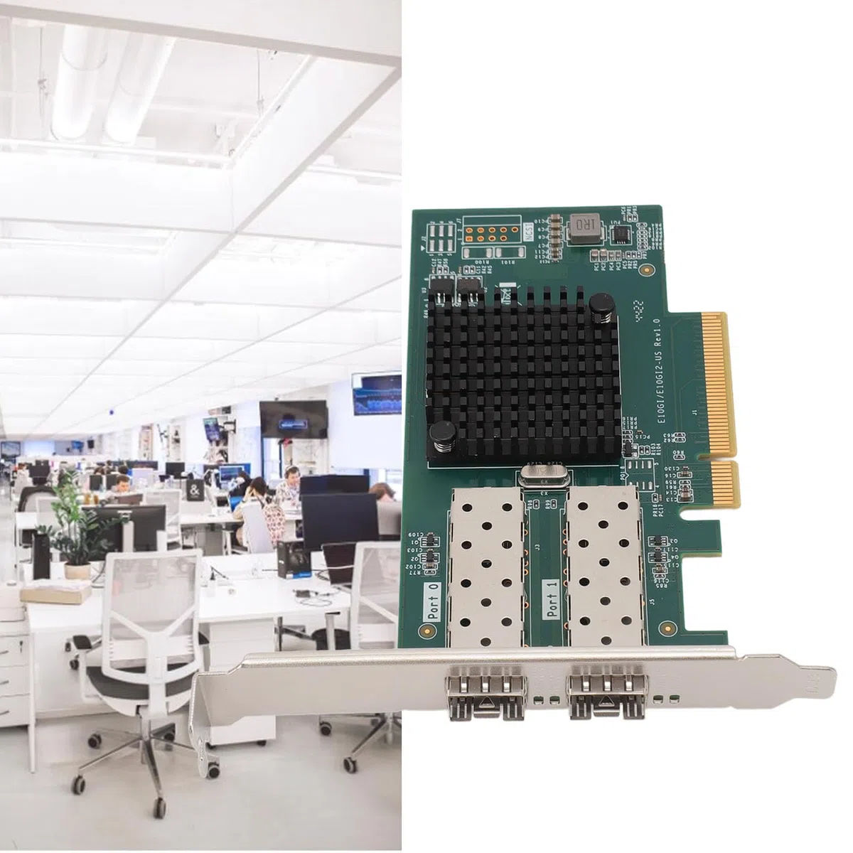 Fabater Carte Réseau Gigabit Ethernet PCI-E, Carte Réseau Gigabit Anti-interférence à Double Port pour Ordinateur de Bureau