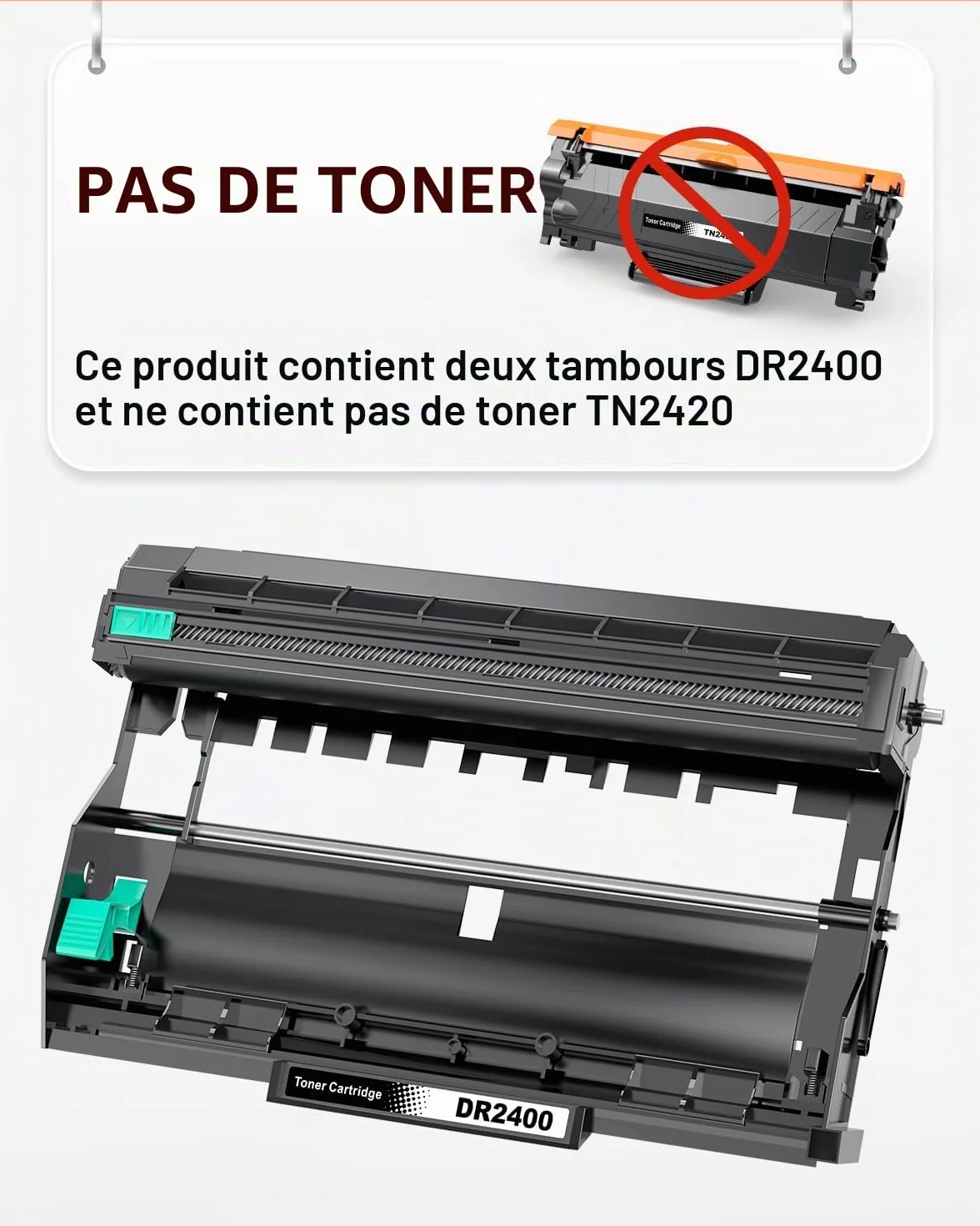 DR2400 DR-2400 Tambour Compatible Brother HL-L2310D HL-L2350DN HL-L2370DN HL-L2375DW DCP-L2510D DCP-L2530DW MFC-L2710DN MFC-L2730DW MFC-L2750DW