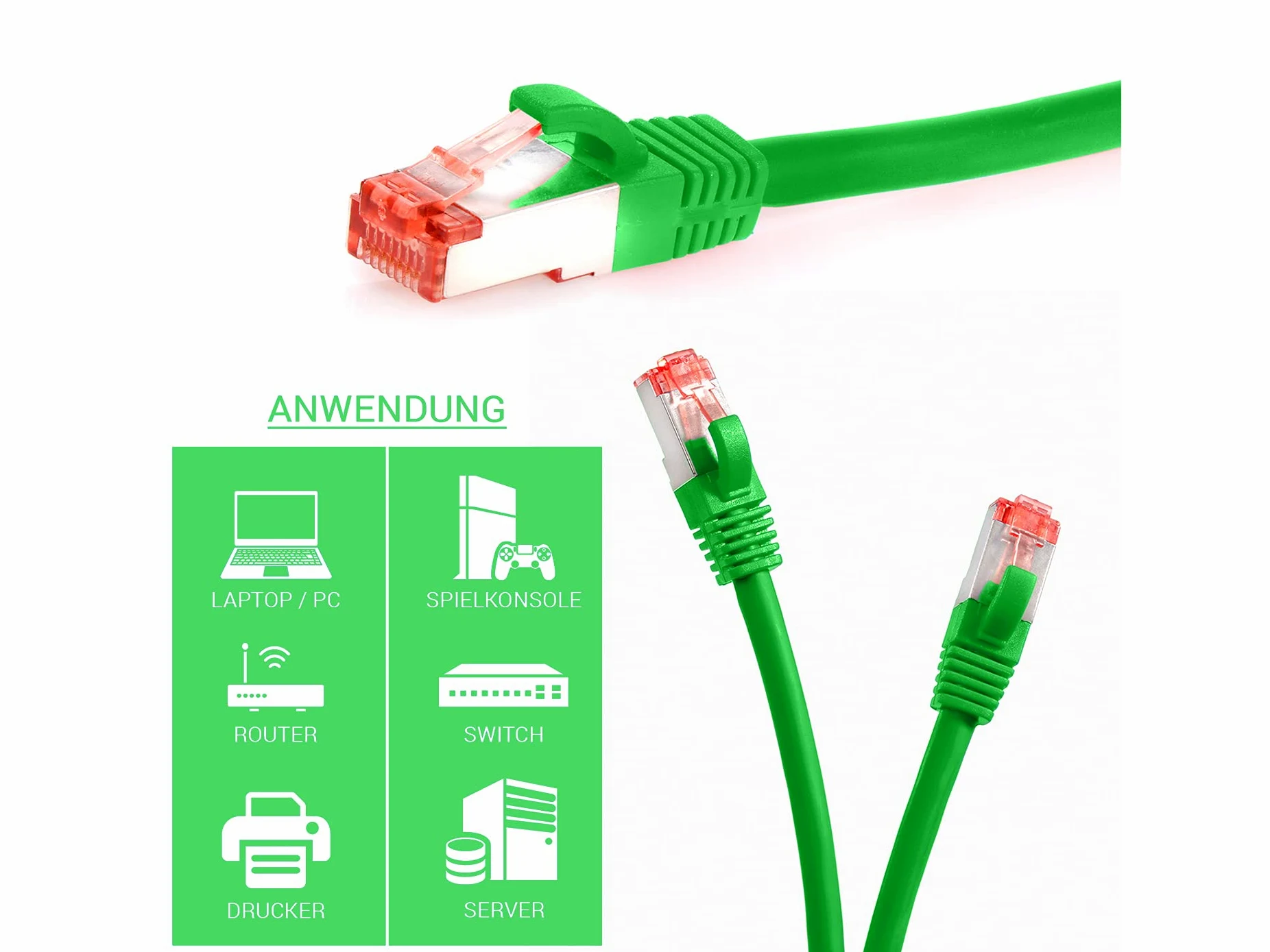 Cat.6 Câble Ethernet Câble de raccordement LAN, Câble réseau