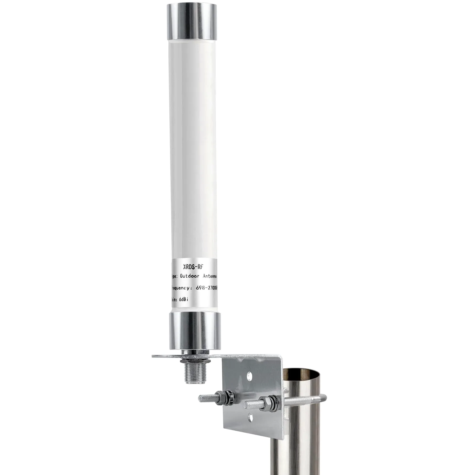 XRDS-RF Antenne 4G LTE 6dBi omnidirectionnelle extérieure fixe avec connecteur N femelle pour routeur, modem, radio, amplificateur de signal (698-2700 MHz)