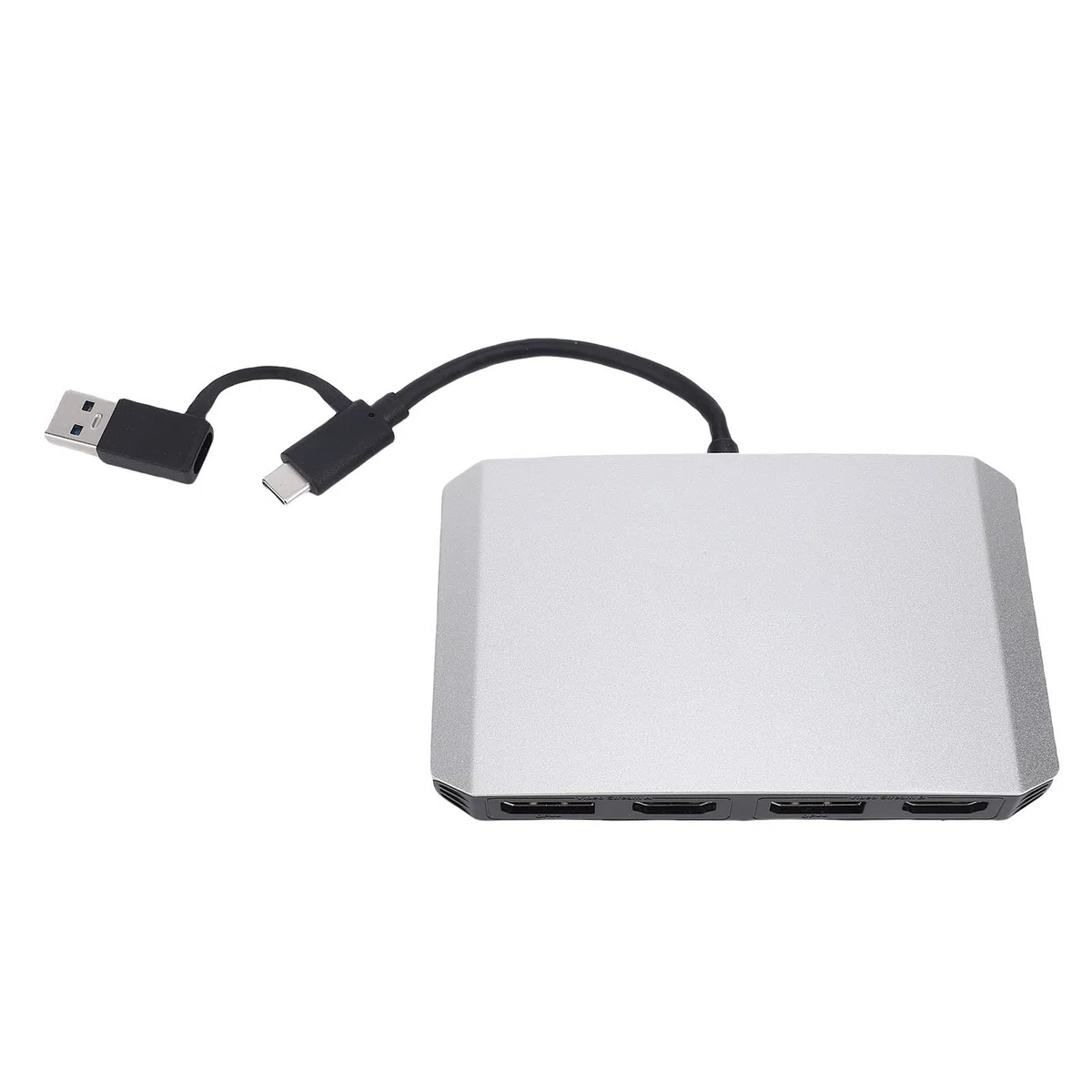 ASHATA USB C et USB 3.0 à Double Adaptateur HDMI DisplayPort 4K DisplayPort, Affichage D'affichage Splater étendu pour Double Moniteur 4K @ 60Hz Splitter, Alliage
