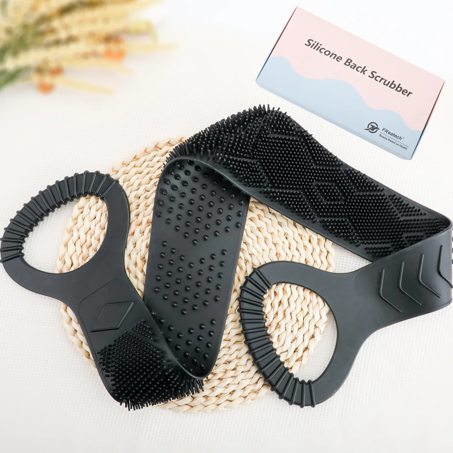 FREATECH Brosse Dos 2 Côtés 90 cm Nettoyage Massage Corps Noir