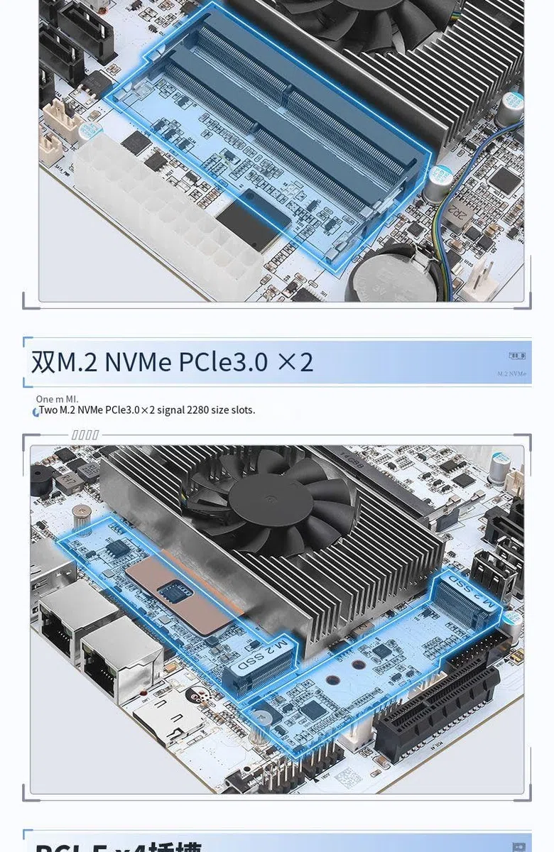 N17 I5-8265U Carte mère industrielle NAS à 4 cœurs, 8 fils, processeur basse puissance 2 x 2,5G i226, 8 SATA, 4K DP HDMI, 1 PCI-E x4, 2 M.2 2280, 2 DDR4, Firewall de routeur doux MINI-ITX avec