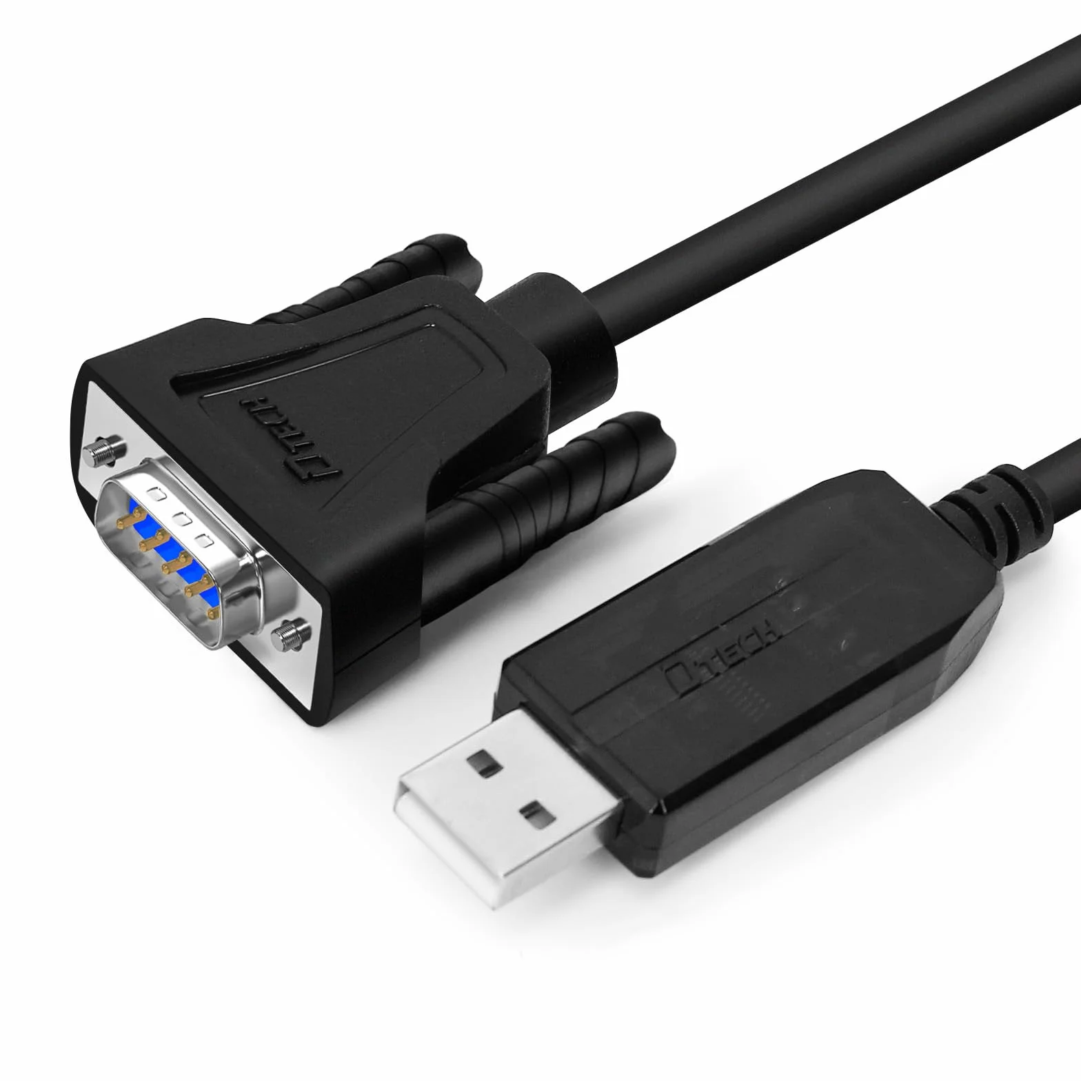 DTECH Câble USB vers mâle RS232 10 m - Adaptateur port série USB vers DB9 avec voyants lumineux LED, compatible avec Windows 11/10/8/7, Linux, Mac OS, prise pour imprimante, CNC, équipementiers