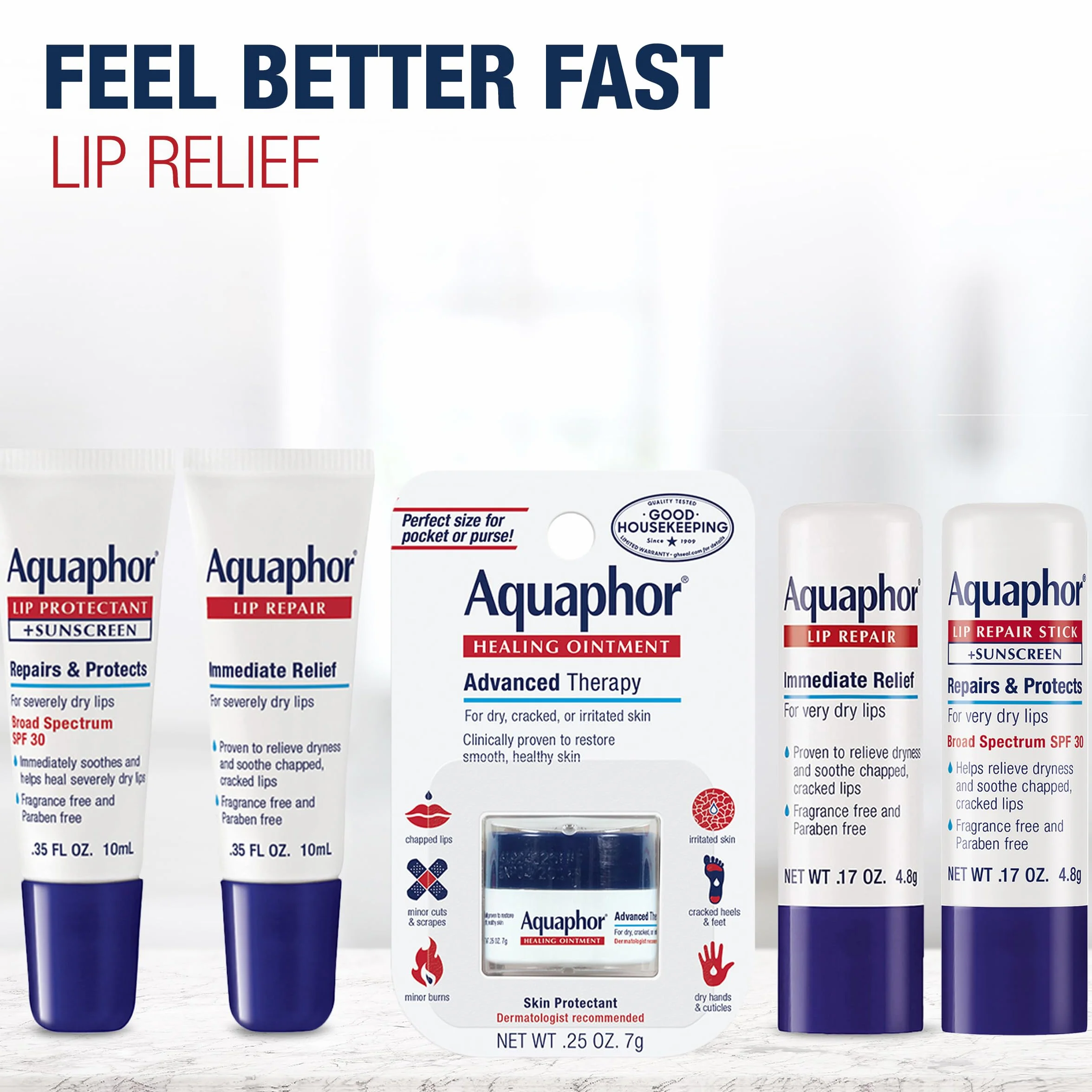 Aquaphor Réparation à la lèvre avec protection, 0,35 once fluide
