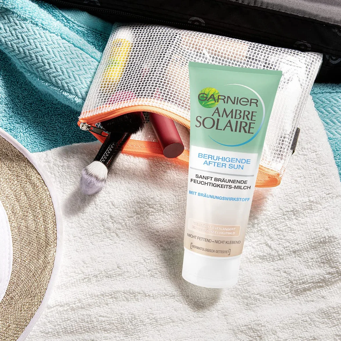 Garnier Ambre Solaire Soin Hydratant Amplificateur de Bronzage Après-Soleil Visage et Corps 200 mL