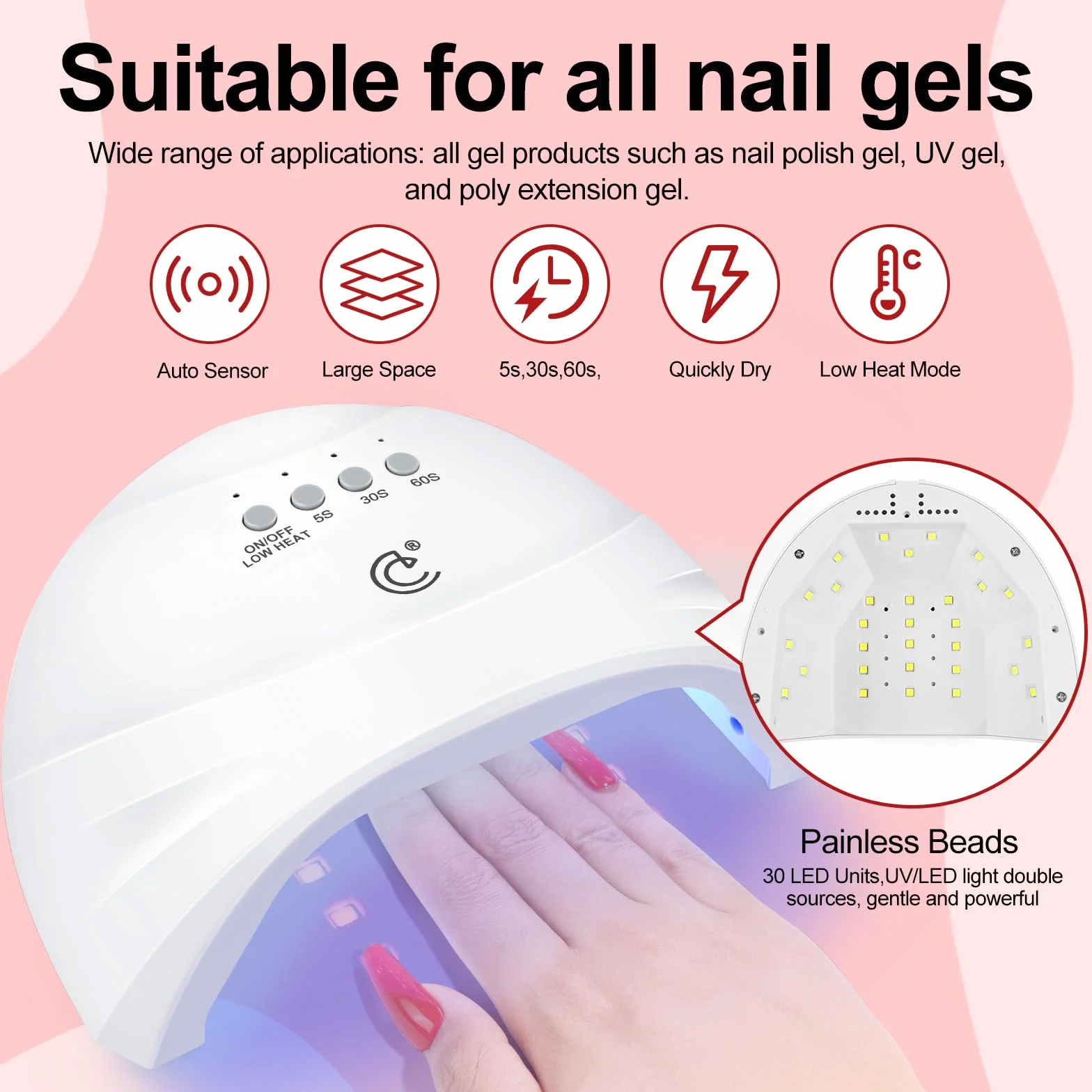 COSCELIA Kit Vernis Semi Permanent Complet 35 Couleurs Lampe UV Ongles Gel Ponceuse Ongles Base Top Coat Manucure