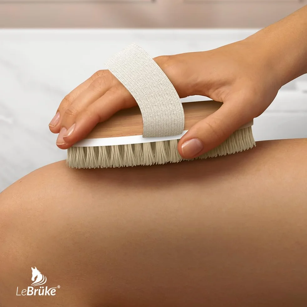 Brosse à sec corps exfoliante poils naturels exfoliation peau