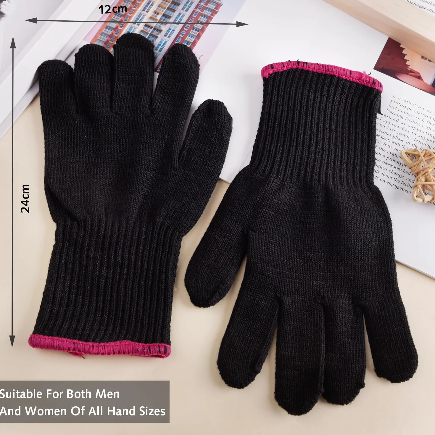 Luxiremi Lot de 2 gants professionnels résistants à la chaleur pour coiffer les cheveux