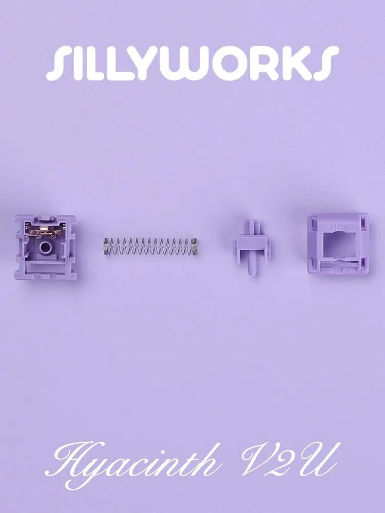 Sillyworks Hyacinth V2 Switch, Commutateur Pré-lubrifié Linéaire 5pim pour Clavier Mécanique Personnalisé(V2U,110PCS)