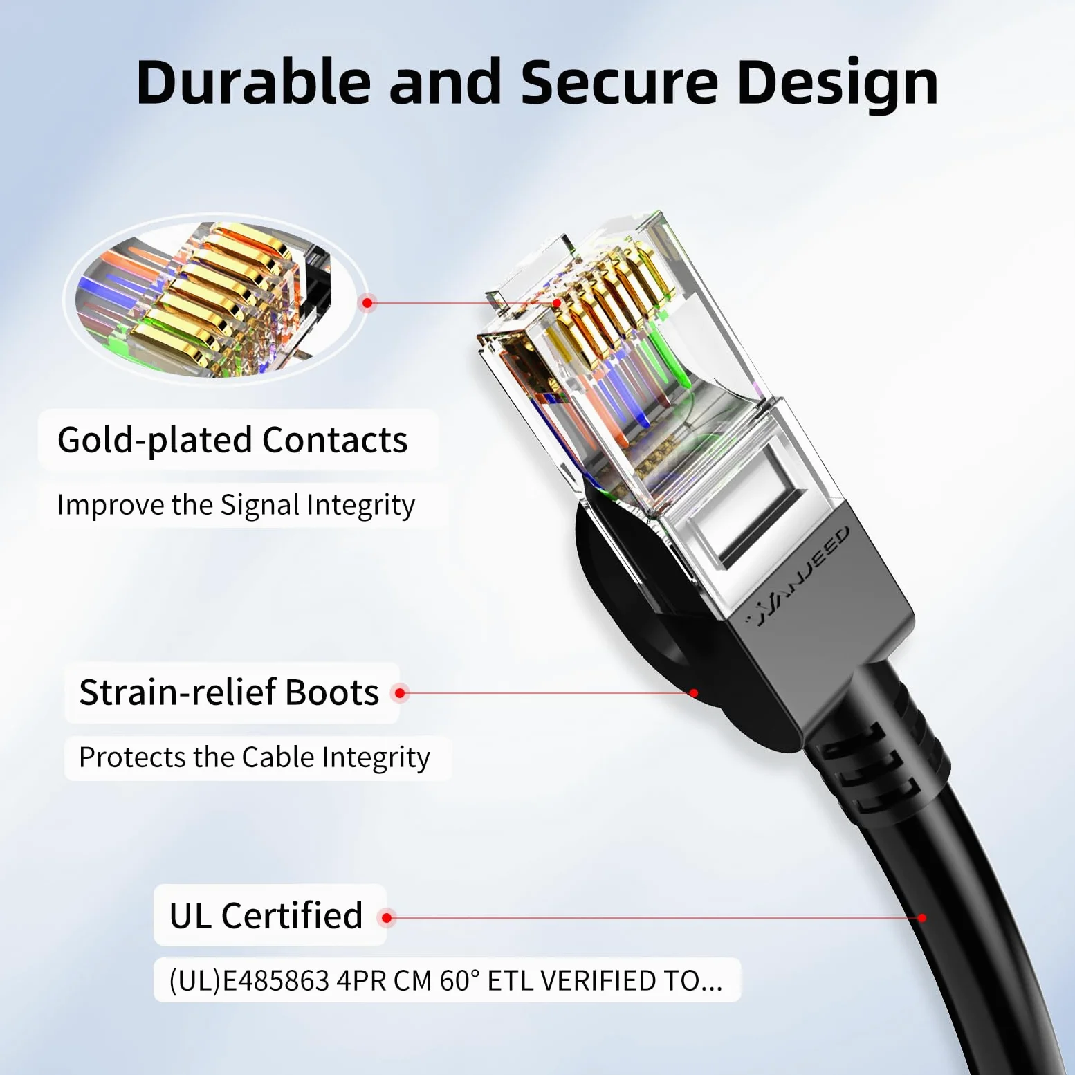 Lot de 10 câbles Ethernet Cat 6, pour extérieur et intérieur, 10 Gbit/s, compatible réseau Cat8 Cat7, câble de raccordement plat RJ46 Internet LAN pour routeur, modem, commutateur, consoles de jeu