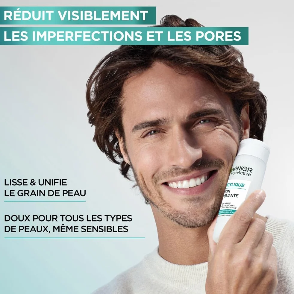 GARNIER Pure Active Soin Exfoliant Visage Niacinamide AHA Acide Salicylique 120 ml