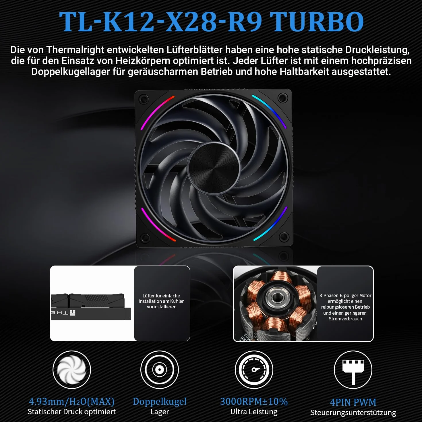 Thermalright Wonder Vision 360 Turbo ARGB BLACK – Esthétique frappante, refroidissement puissant pour charges de travail élevées, compatible avec les plates-formes Intel/AMD courantes, installation