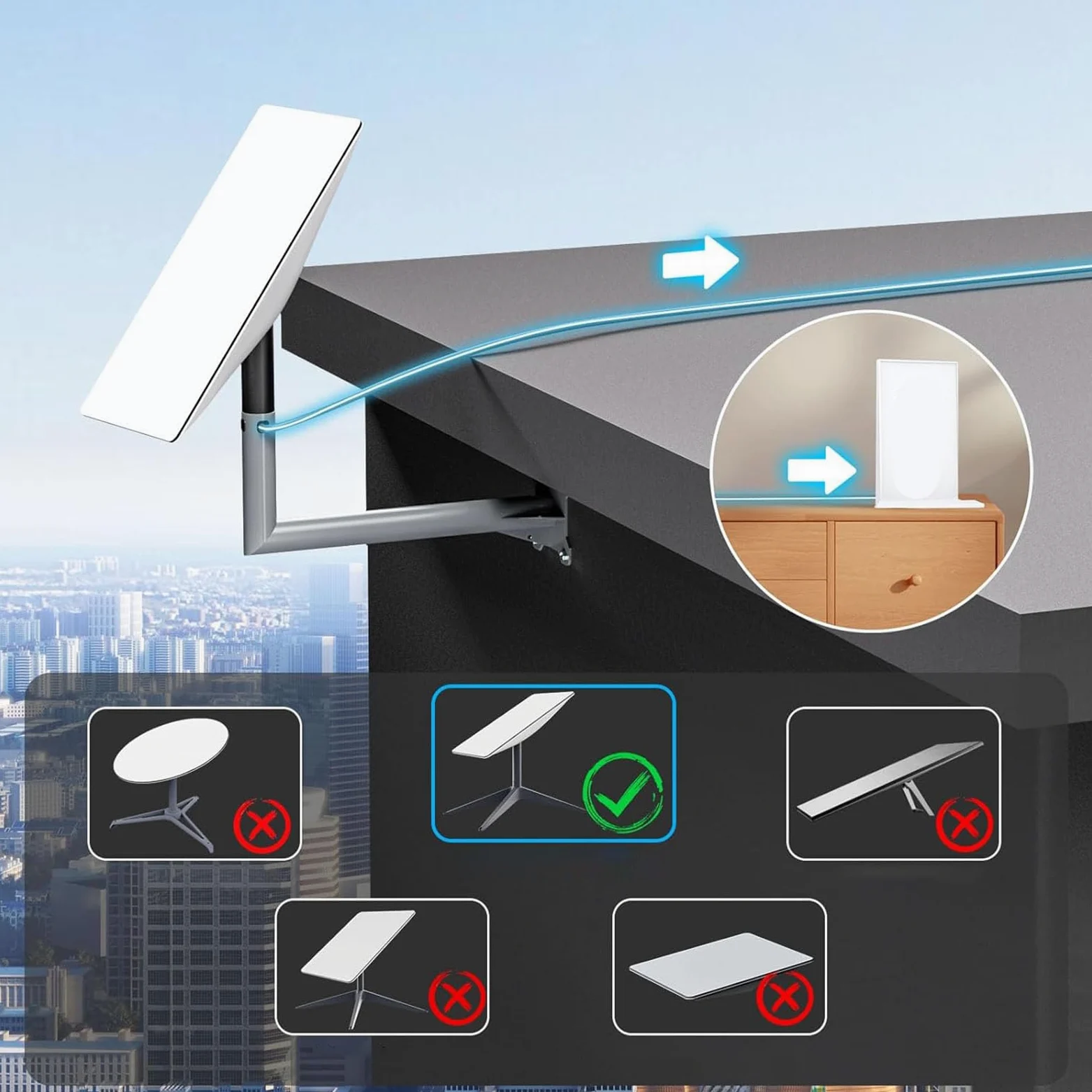 Câble pour Gen 2 de 15 M avec Adaptateur Ethernet RJ45 Femelle, Câble de Remplacement Satellite Câble de Connexion Réseau, Rallonge de Câble pour V2