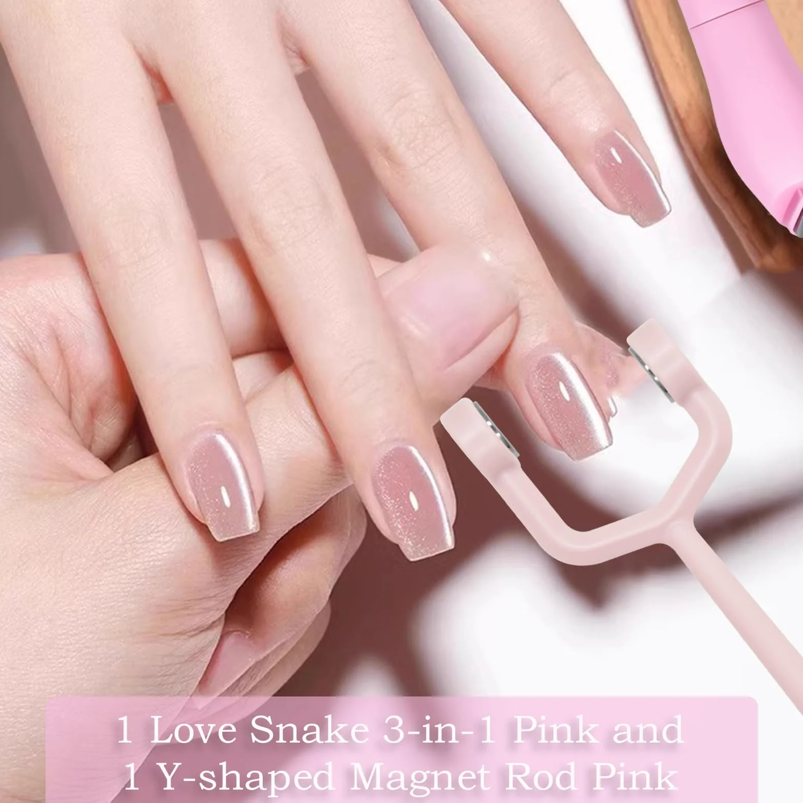 Kit aimants œil de chat pour ongles, barre magnétique rose en forme de Y cœur, fournitures DIY manucure