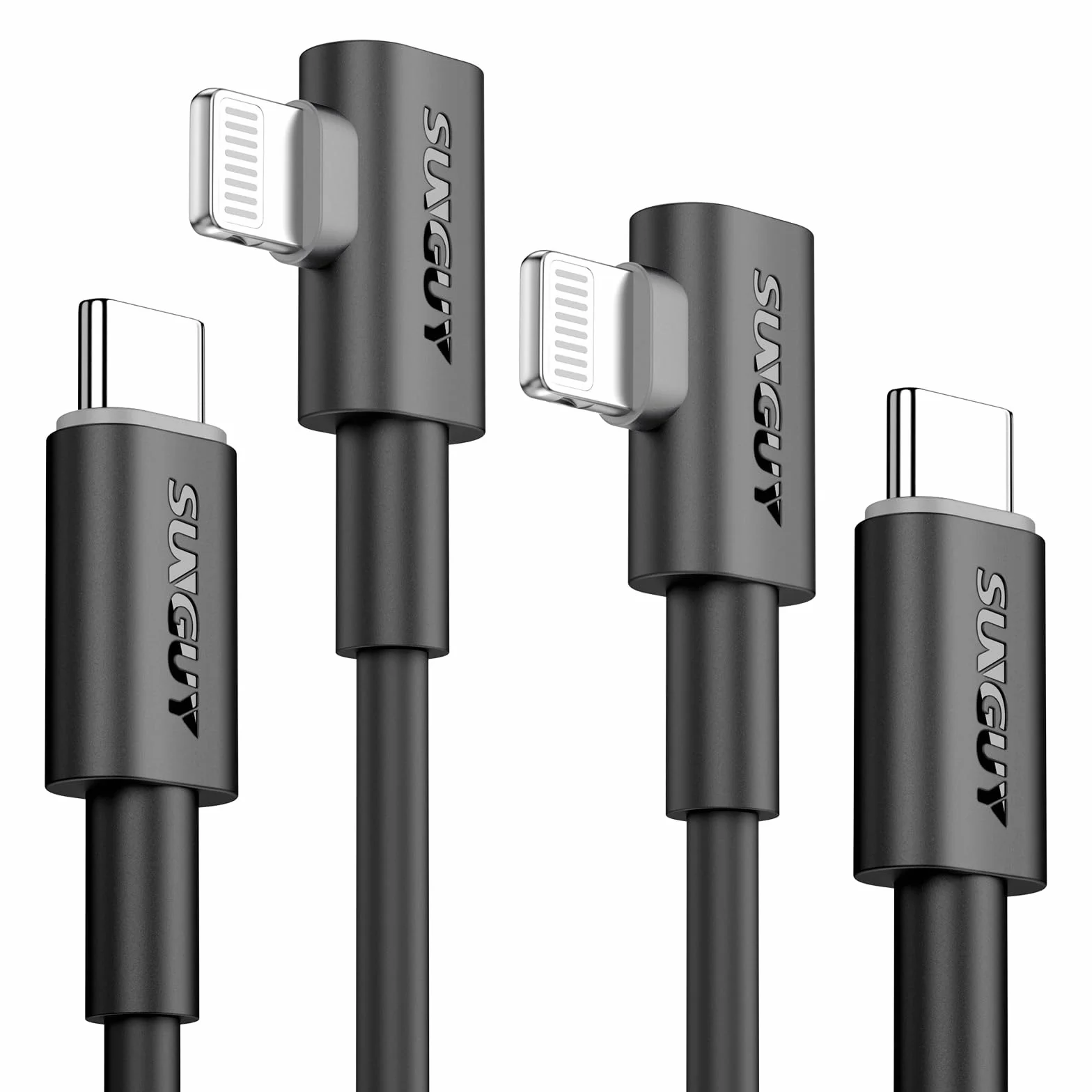 SUNGUY Câble USB C vers Lightning Angle Droit 0.5m 2 Pièces 27W pour iPhone 14/13/12/11 Pro Max Mini XR XS 8 7 6 5 Plus CarPlay