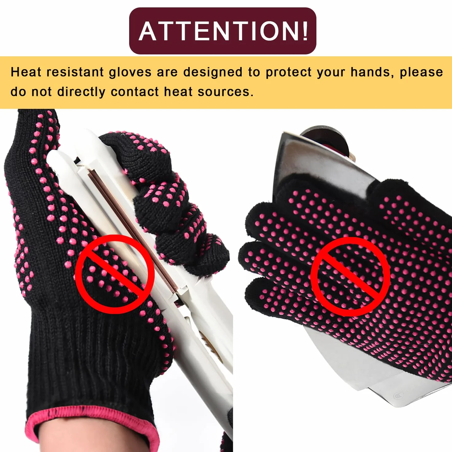 Gants silicone résistants à la chaleur thermiques pour coiffure bouclée