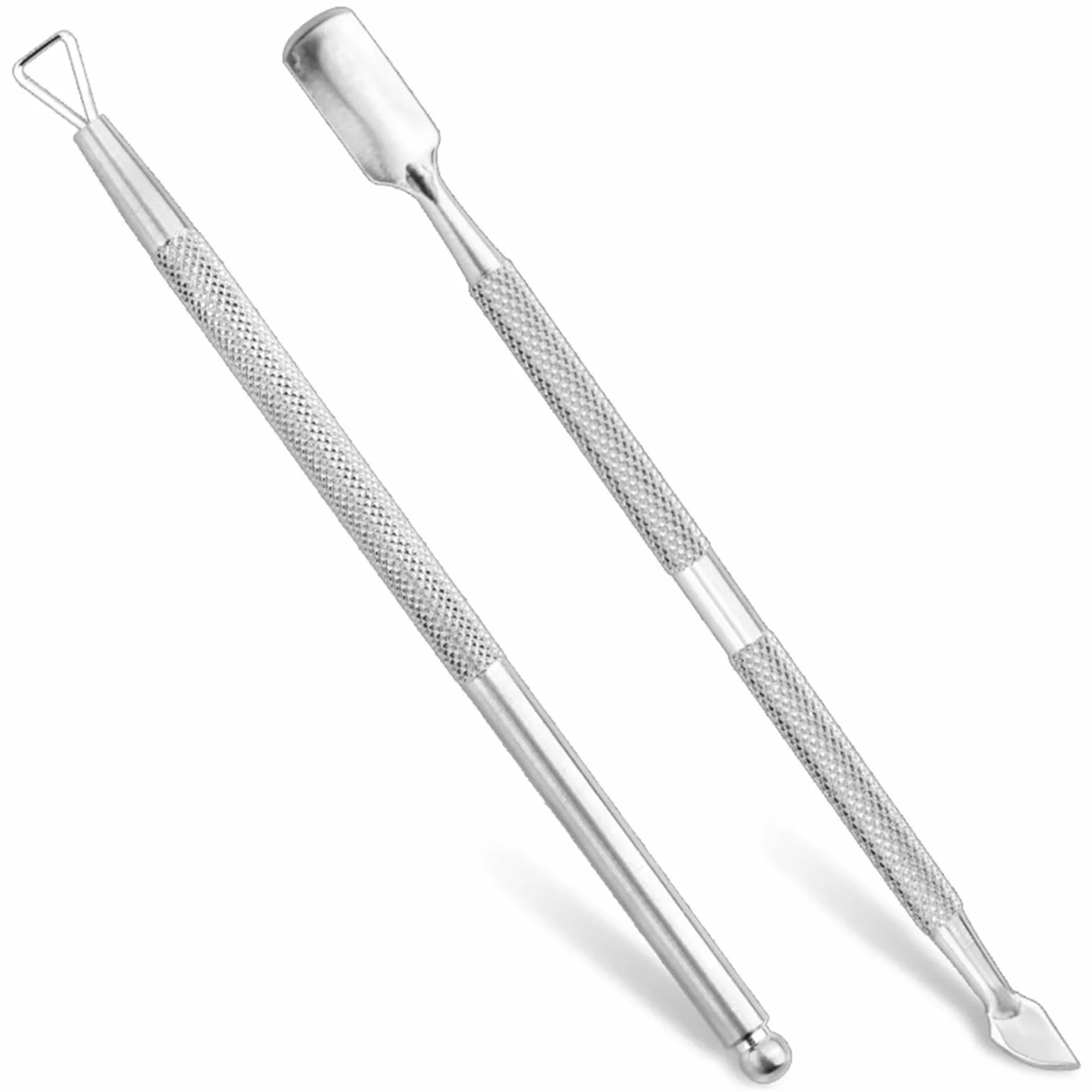 Kit d'outils de manucure Repousse-cuticules, lot de 2 outils double tête pour enlever cuticules et grattoir vernis gel UV