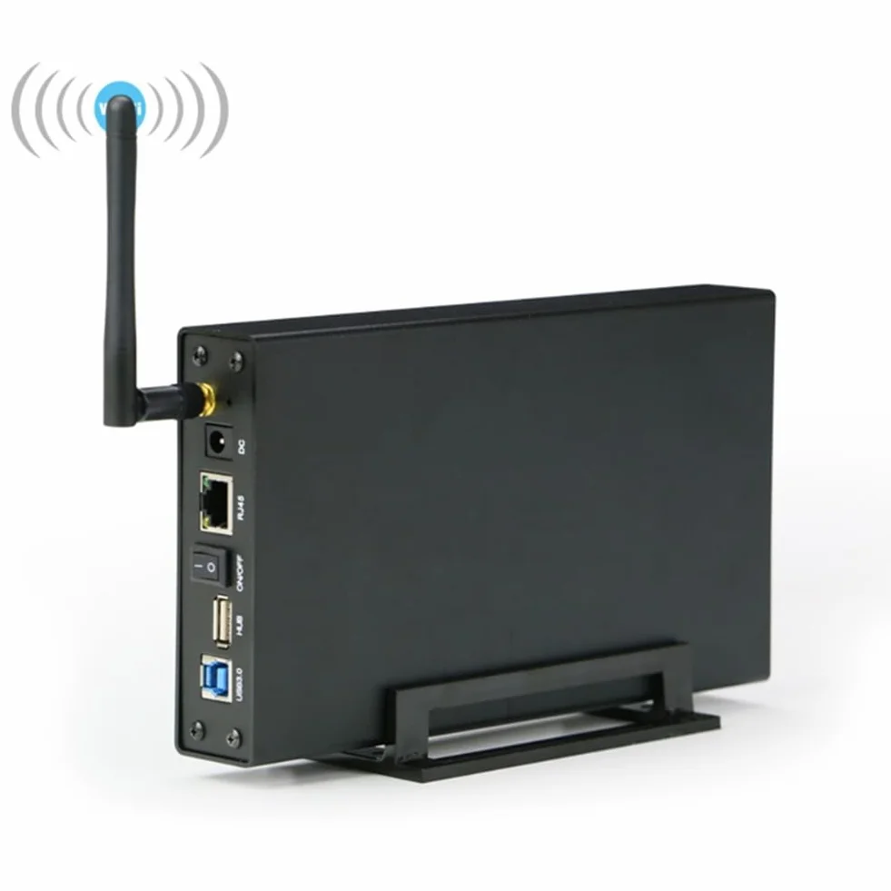 Boîtier Portable pour Disque Dur SSD 3,5 Pouces USB 3.0 RJ45 Ethernet NAS Serveur de Streaming Réseau Stockage