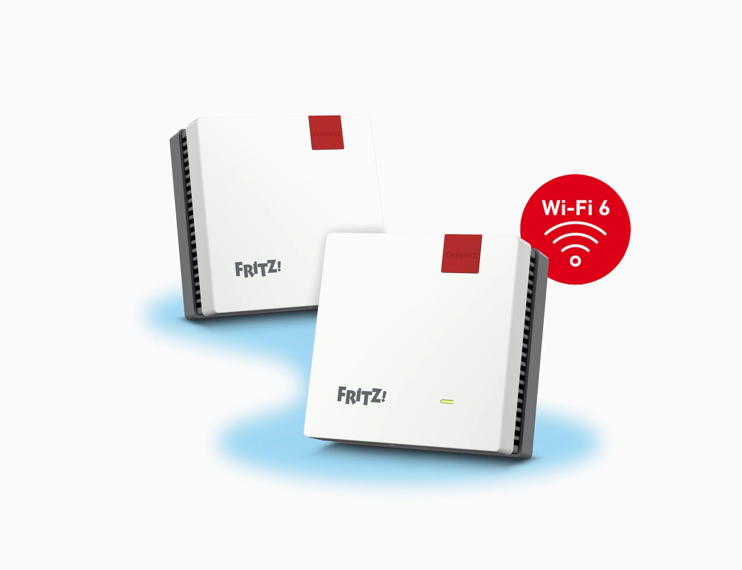 FRITZ!Mesh Set 1600 Lot de 2 | Wi-FI 6 Stable jusqu'à 3000 Mbit/s | Couverture Wi-FI pour 3 à 5 pièces | idéal pour routeurs Internet ou Modem Fibre (Ont) | Configuration Simple | Made in Europe | Wi-Fi bi-bande (2,4/5 GHz), idéal pour streaming, appels v