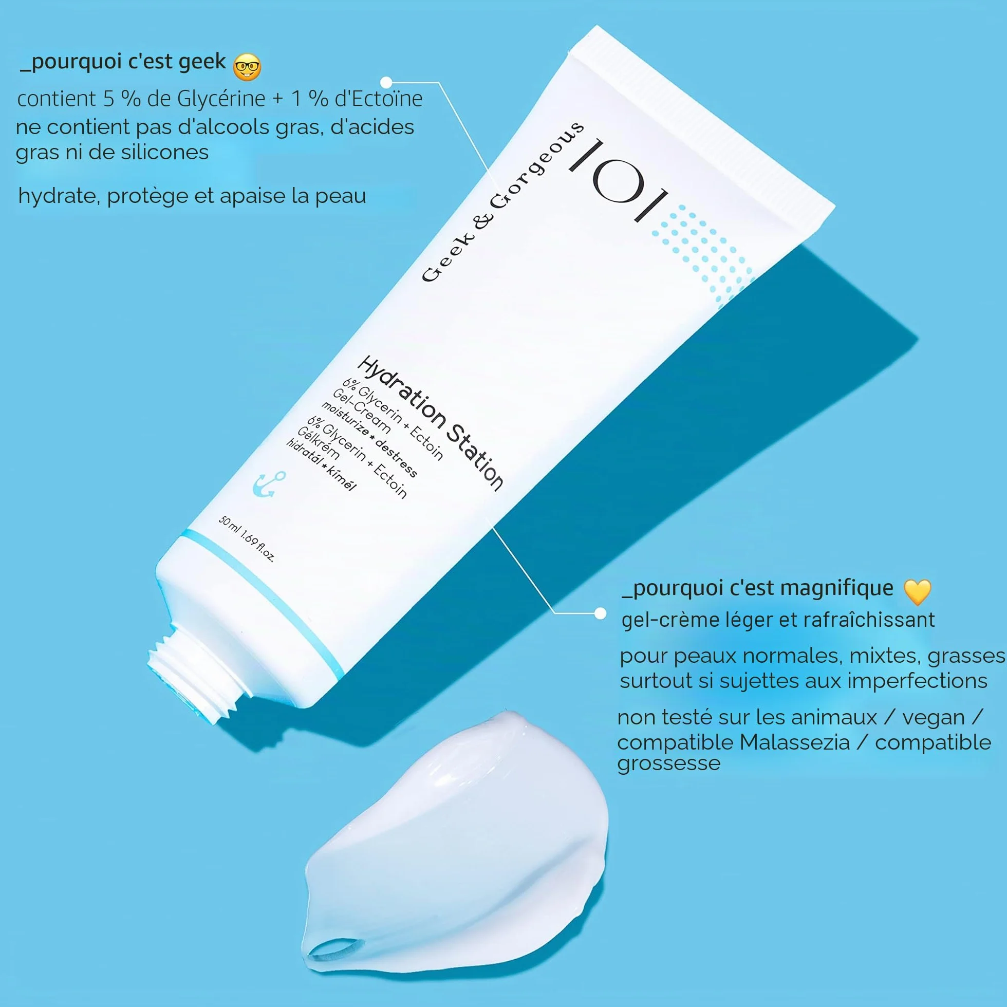 Geek & Gorgeous Hydration Station Gel-Crème Hydratant 50 ml