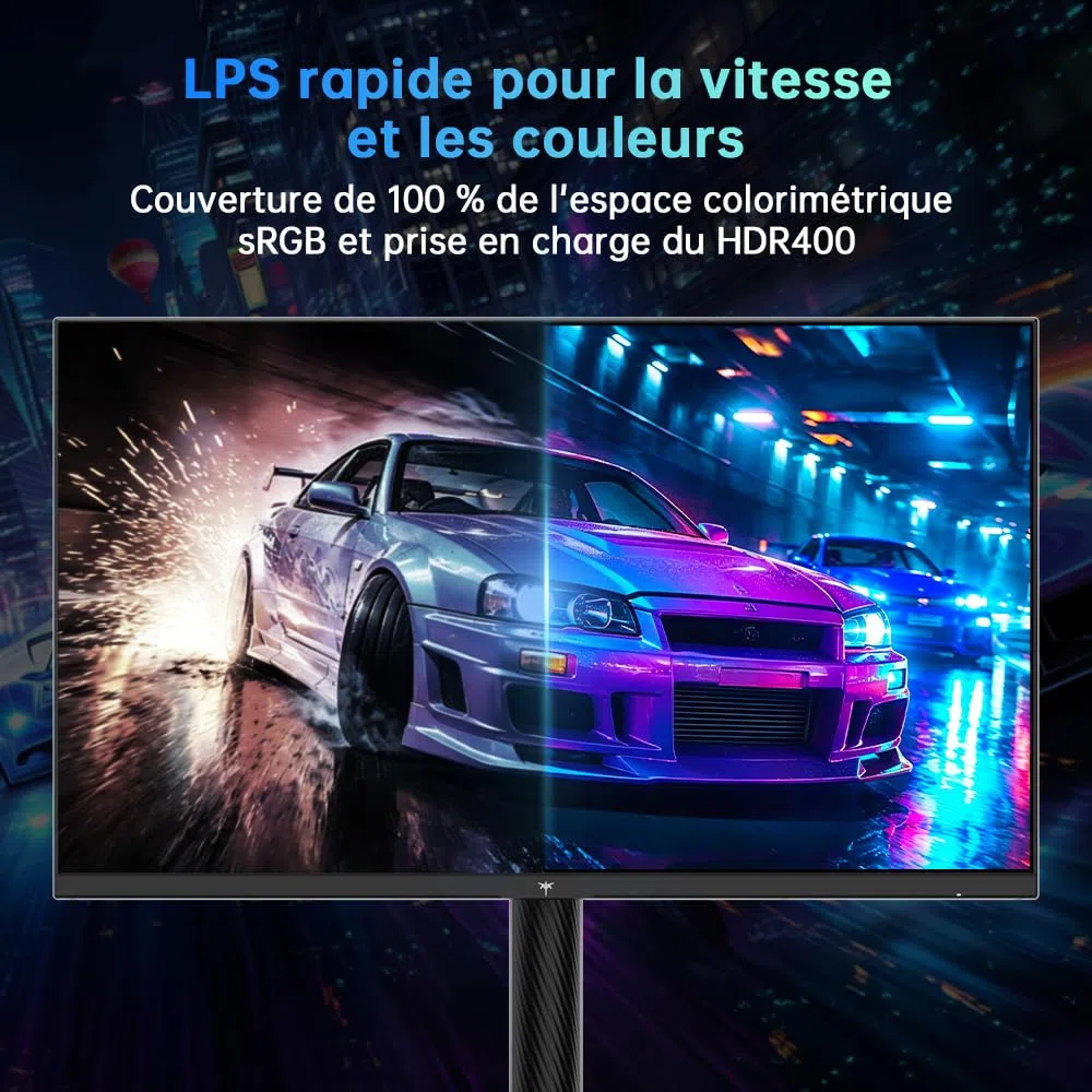 KTC H27E6S Écran Gaming 27 Pouces QHD 2560 x 1440, 240Hz (OC 275Hz), Fast IPS, 1 ms, HDR400, FreeSync & G-Sync Compatible, Eye Care, VESA 100x100mm, Pied Réglable en Hauteur, HDMI 2.0, DisplayPort 1.4