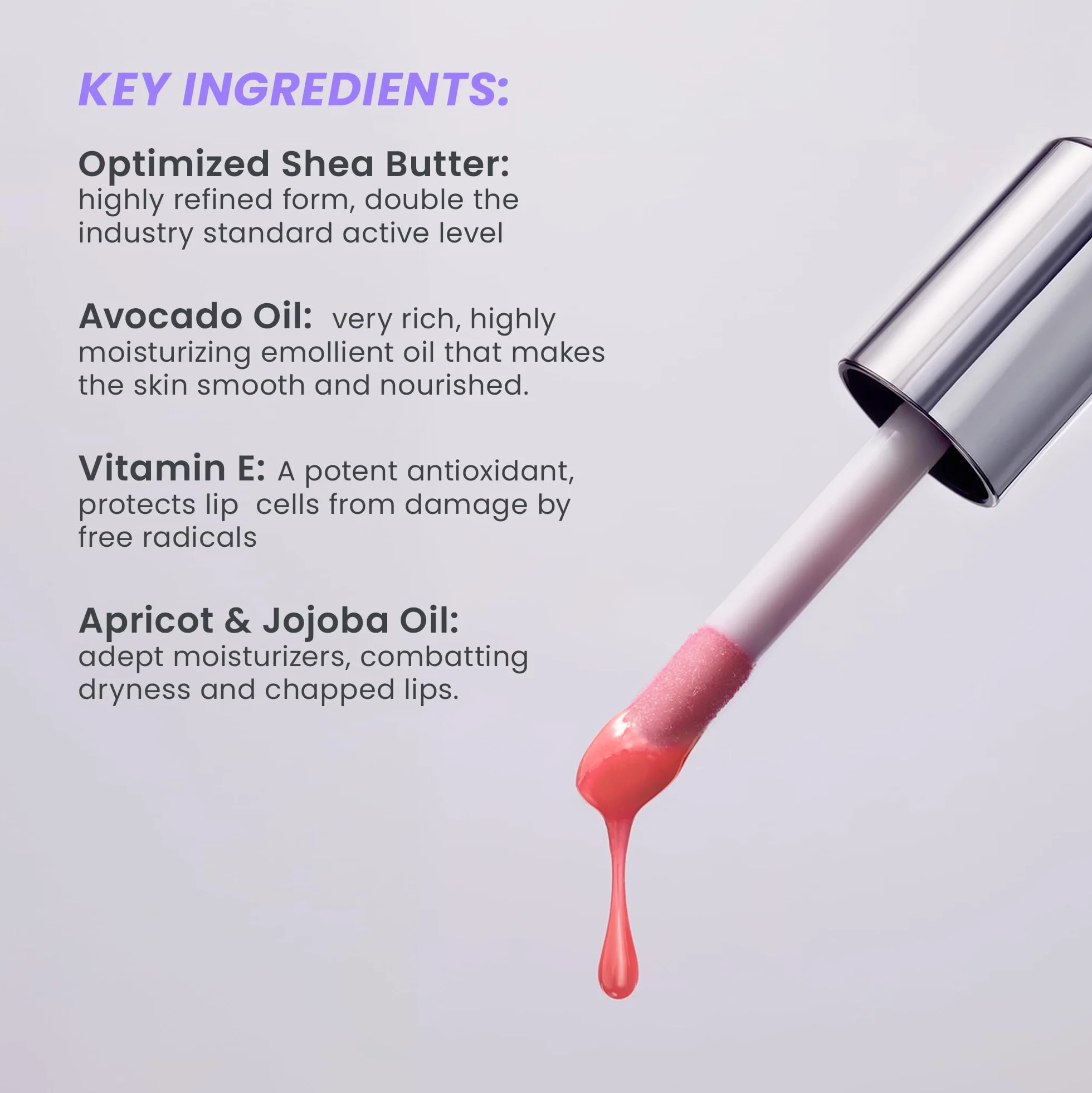 Wonderskin Lip Rehab Huile à lèvres teintée Hydratante Nourrissante Non-collante Teint corail rose