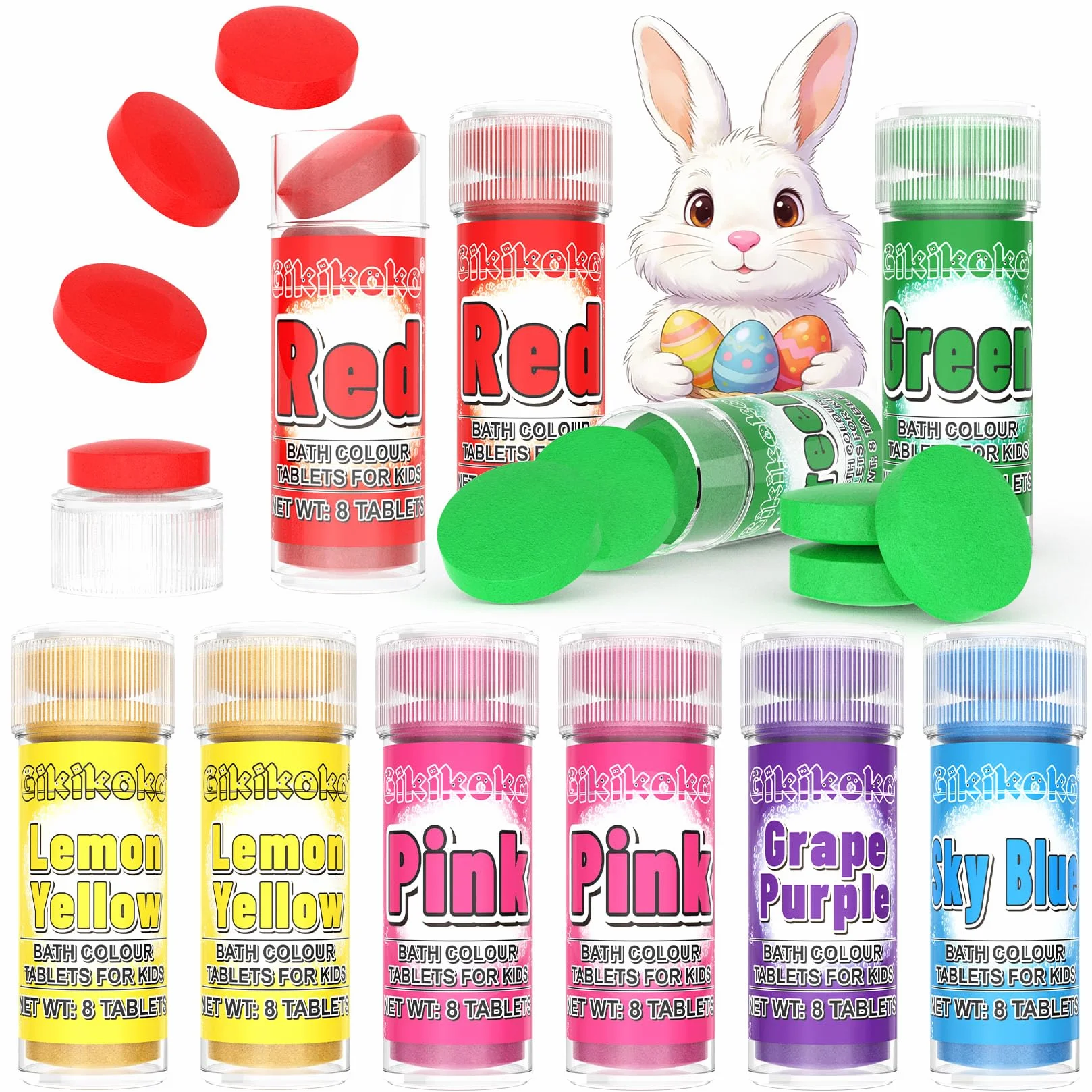 Boules de Bain Enfants 80 Pièces 6 Couleurs Comprimés De Bain Qualité Alimentaire