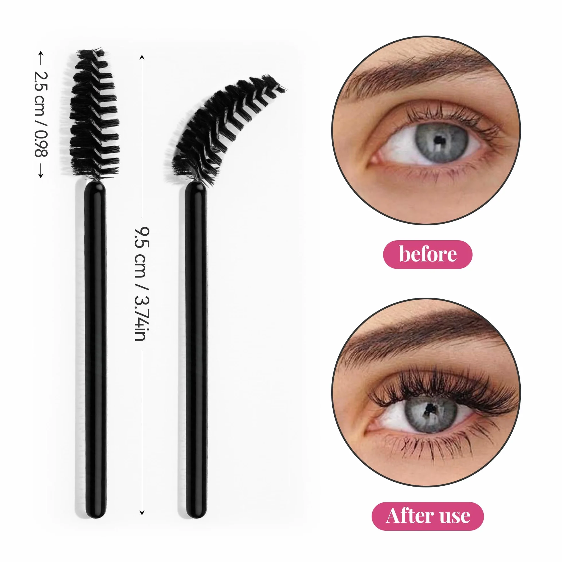 Lot de 40 pinceaux à cils et sourcils, brosse à huile de ricin, outils de maquillage