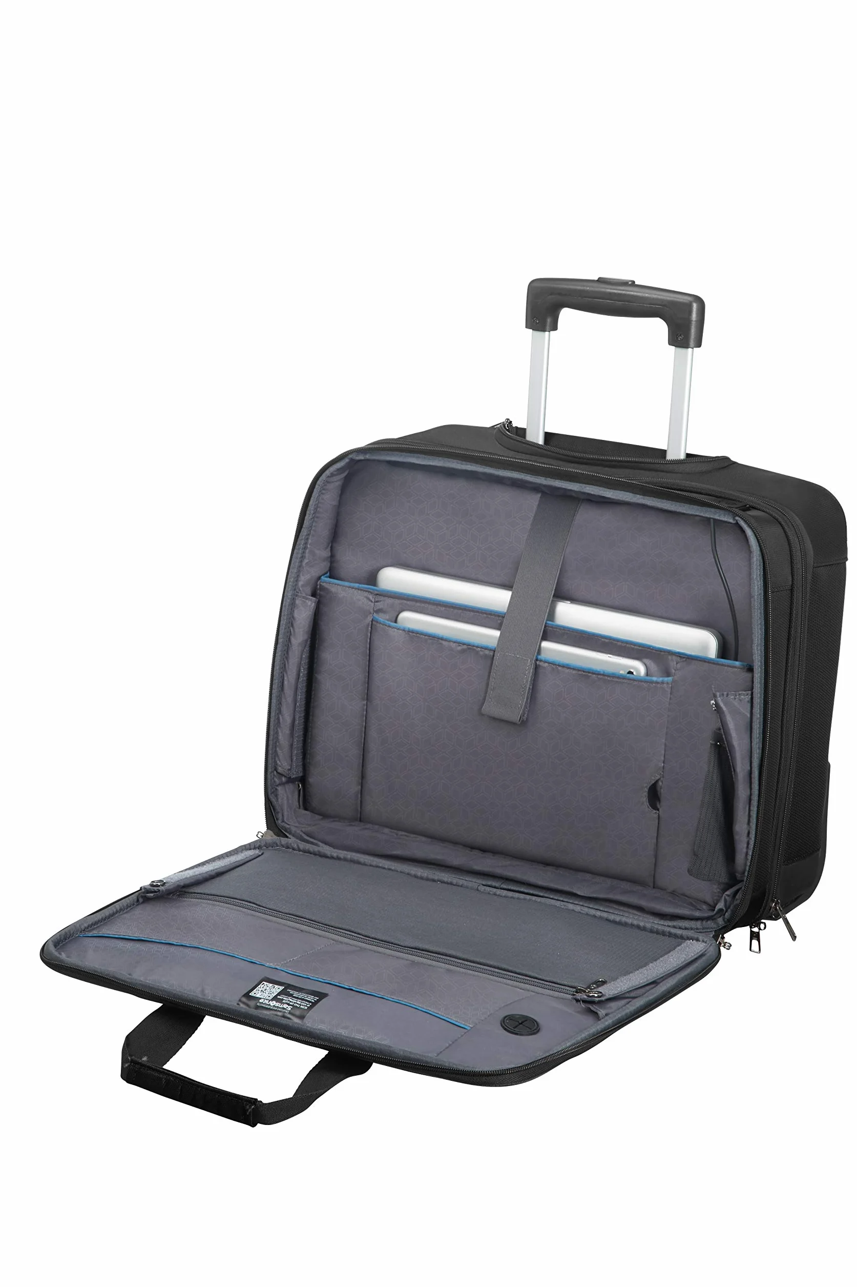 Samsonite Vectura Evo - Sacoche pour ordinateur portable à roulette 17.3 pouces, 46 cm, 27.5 L, Noir (Black)