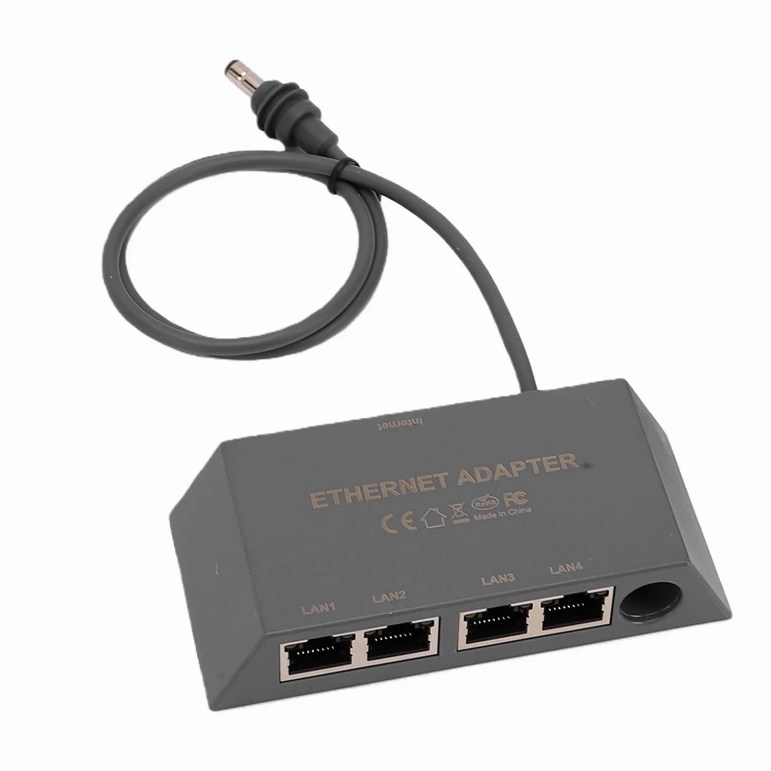 Ejoyous Adaptateur Ethernet Gigabit, Convertisseur Réseau LAN 4 Ports avec Boîtier ABS et Câble de 0,5 M, Internet Filaire Stable Plug and Play pour Routeur RV Mini Gen 3 Home Office