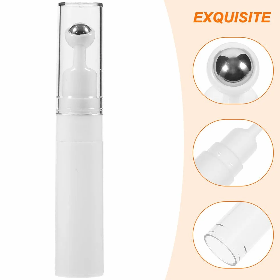 VILLCASE Flacon de Crème pour les Yeux Rechargeable 9.20x1.70x1.70 cm avec Applicateur à Bille Roll-on Récipient Cosmétique Portable