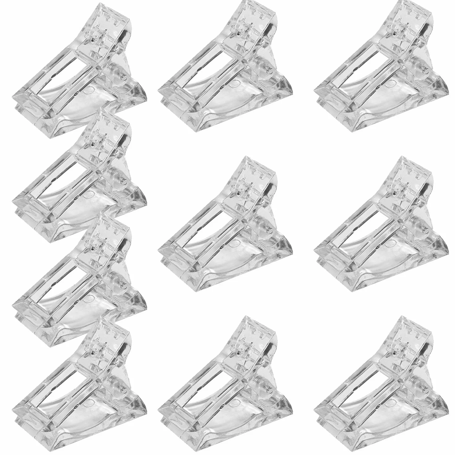 Pinces Ongles Transparentes en Gel, Clip à Ongles Cristal pour Extensions d'Ongles et Manucure (Blanc)
