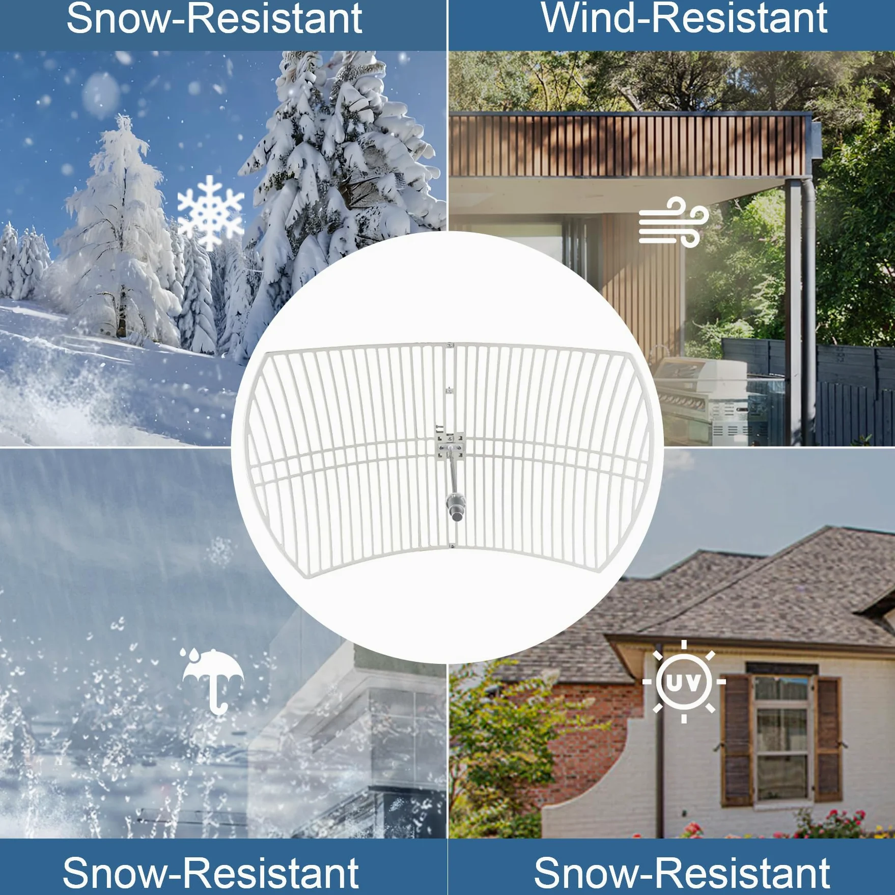 Antenne parabolique WiFi 5,8 GHz 5,8 GHz à gain élevé 30 dBi (5150-5850 MHz) type N femelle longue portée antenne directionnelle extérieure pour routeur Wi Fi carte réseau sans fil moniteur de