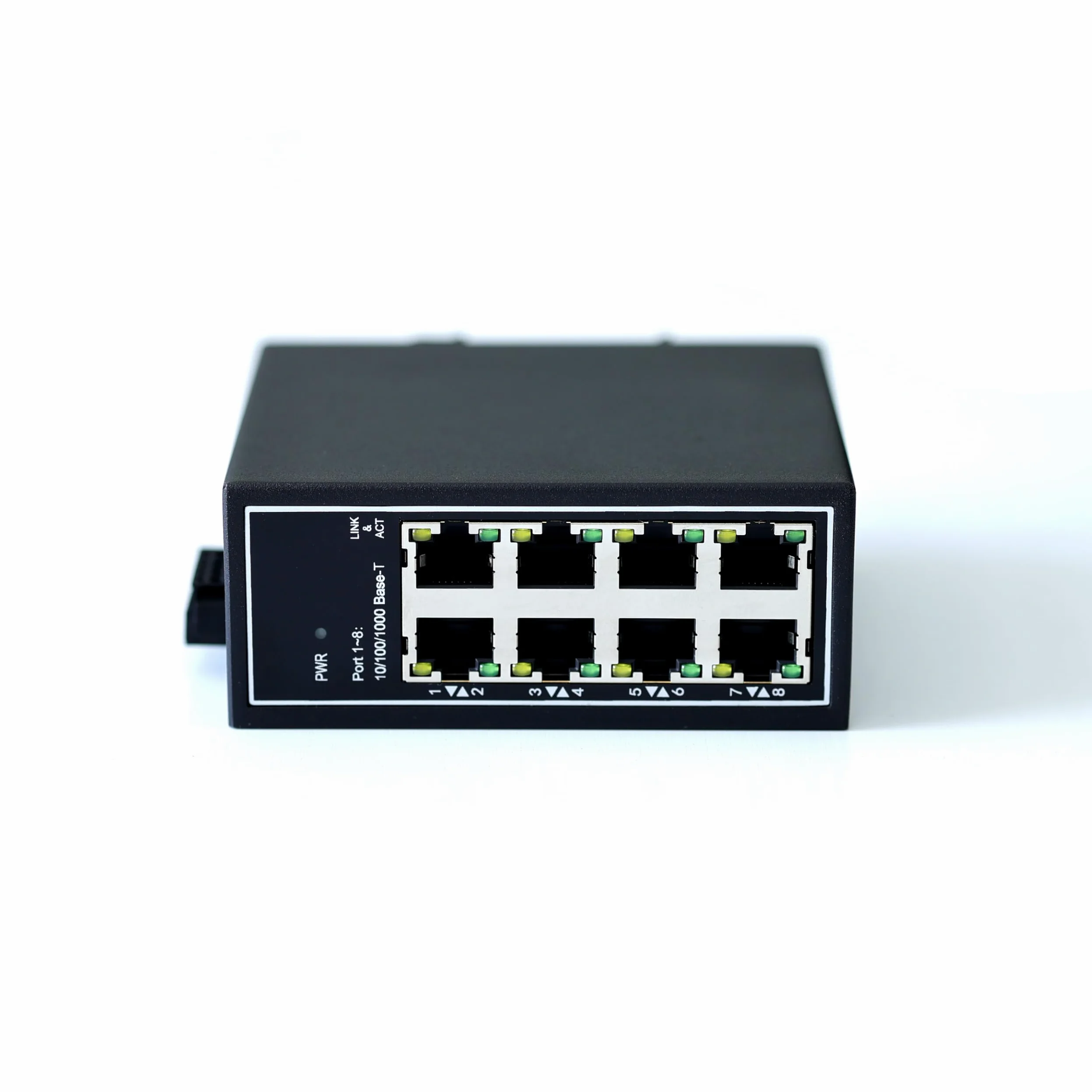WDH-8GT-DC Commutateurs Ethernet industriels Gigabit 8 Ports Non gérés 10/100/1000 Mbps avec Rail DIN / Montage Mural (Authentification UL, sans Ventilateur, -30°C ~ 75°C)